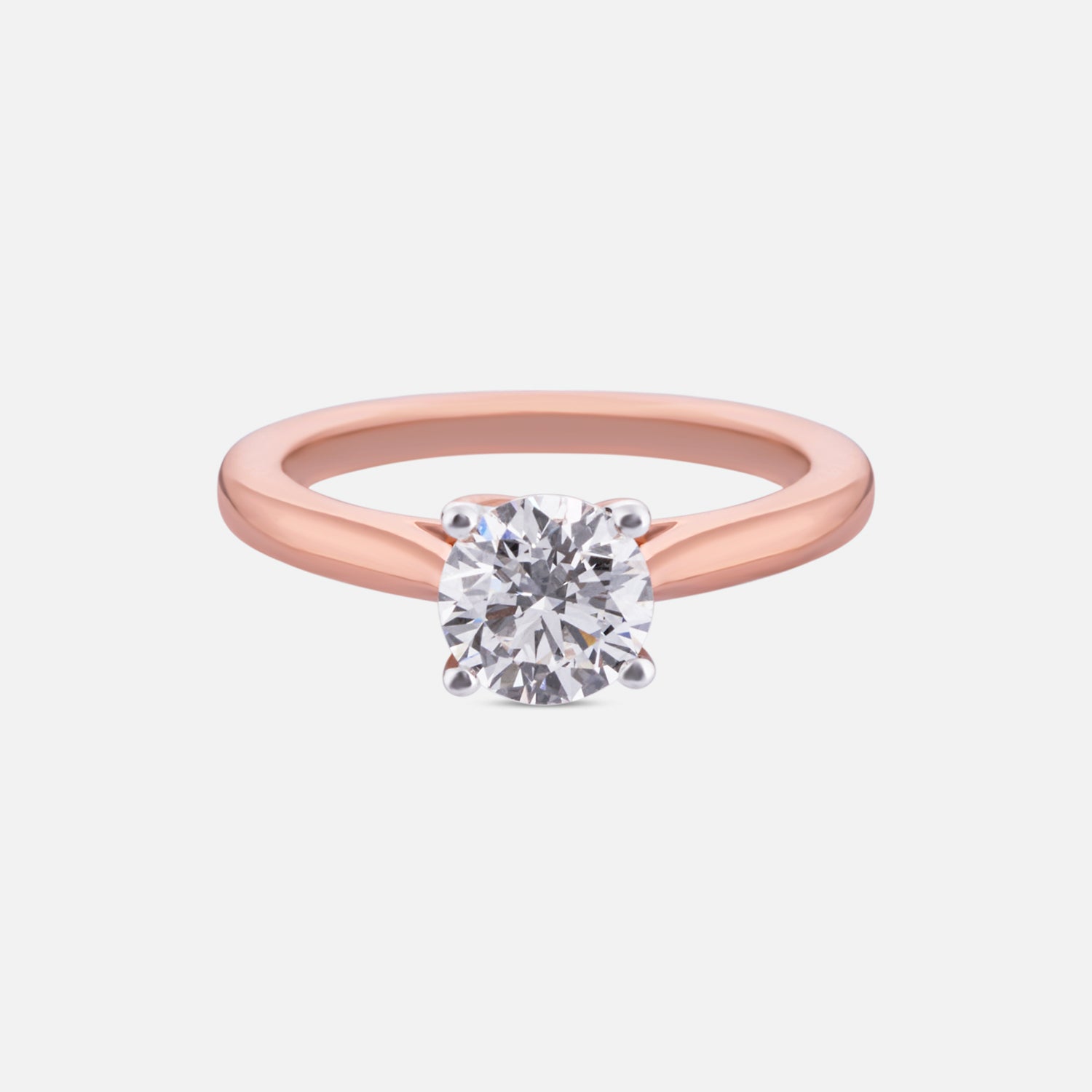 Refined Round Brilliant Lab-Grown Diamond Solitaire Ring in Rose Gold | SKU : 0004953012
