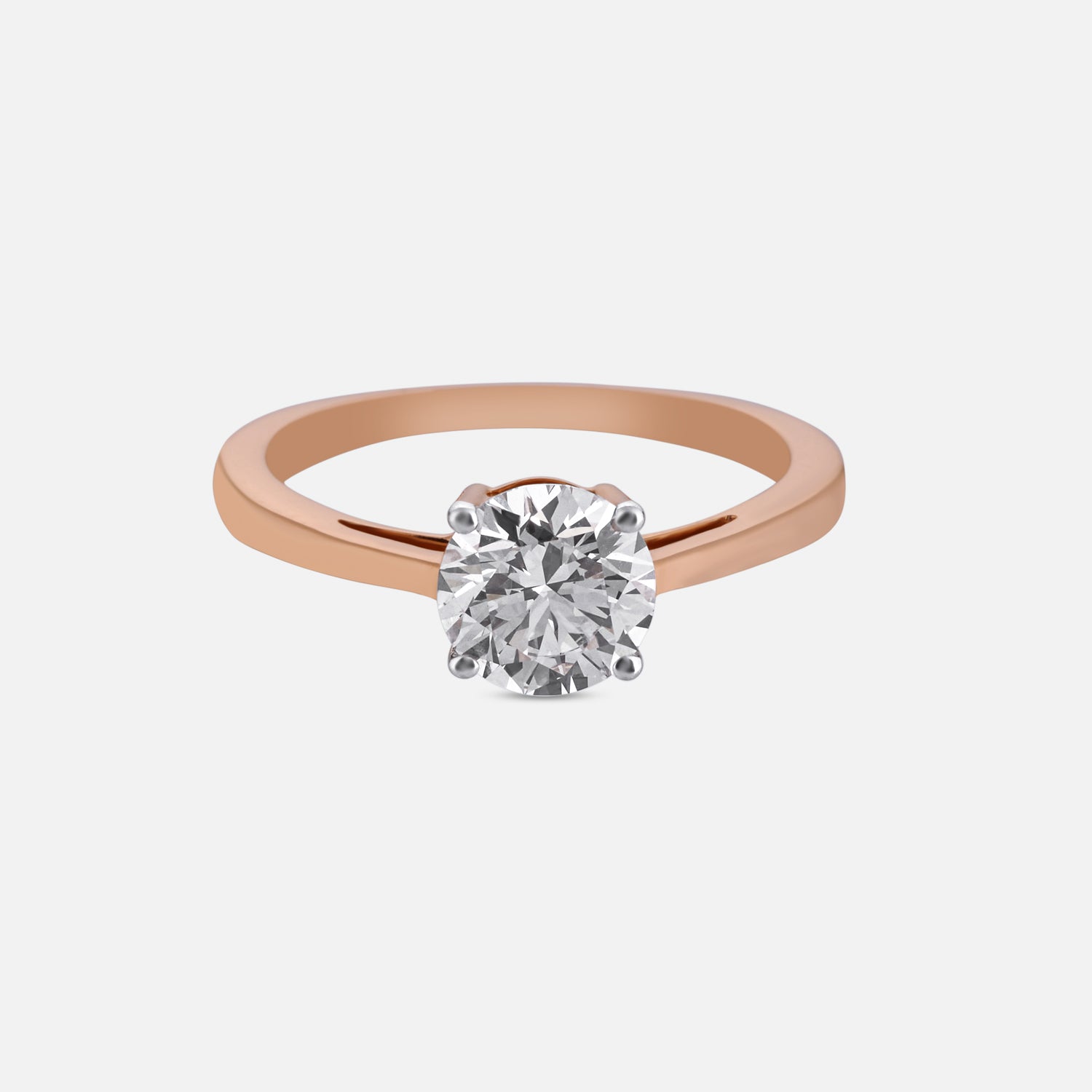 Elegant Six-Prong Lab-Grown Diamond Solitaire Ring in Rose Gold | SKU : 0004953036