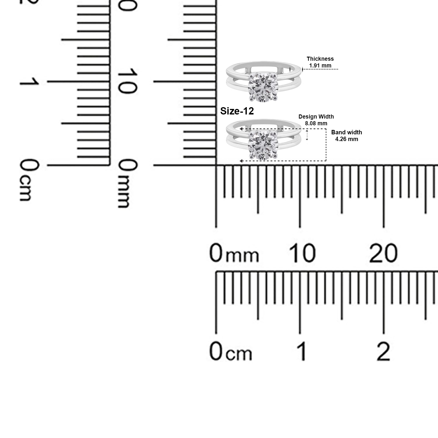 Eternal Grace Lab Grown Round Diamond Ring in White Gold with Split Band Design | SKU : 0004953098