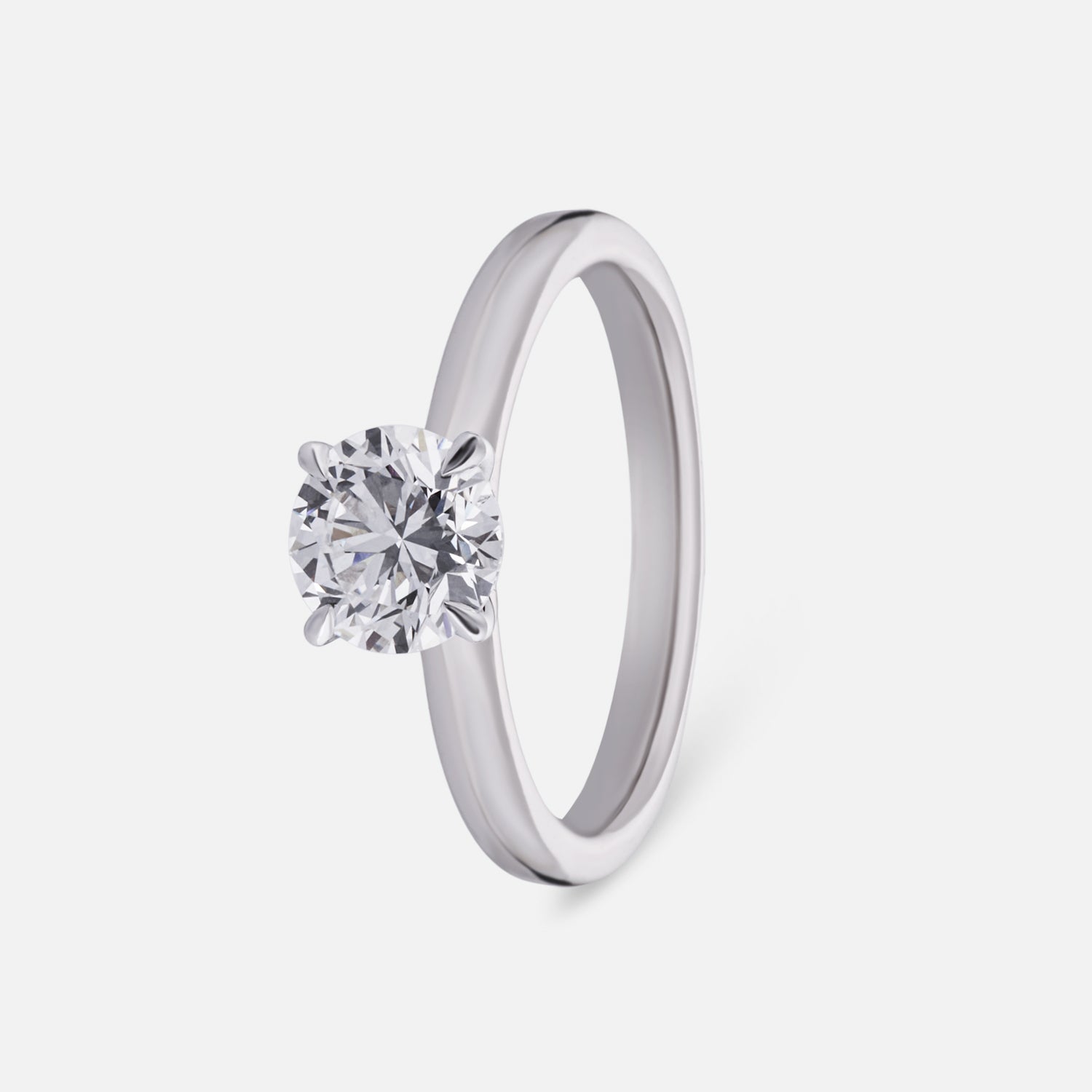 Timeless Round Brilliant Lab-Grown Diamond Solitaire Ring in White Gold | SKU : 0004953111