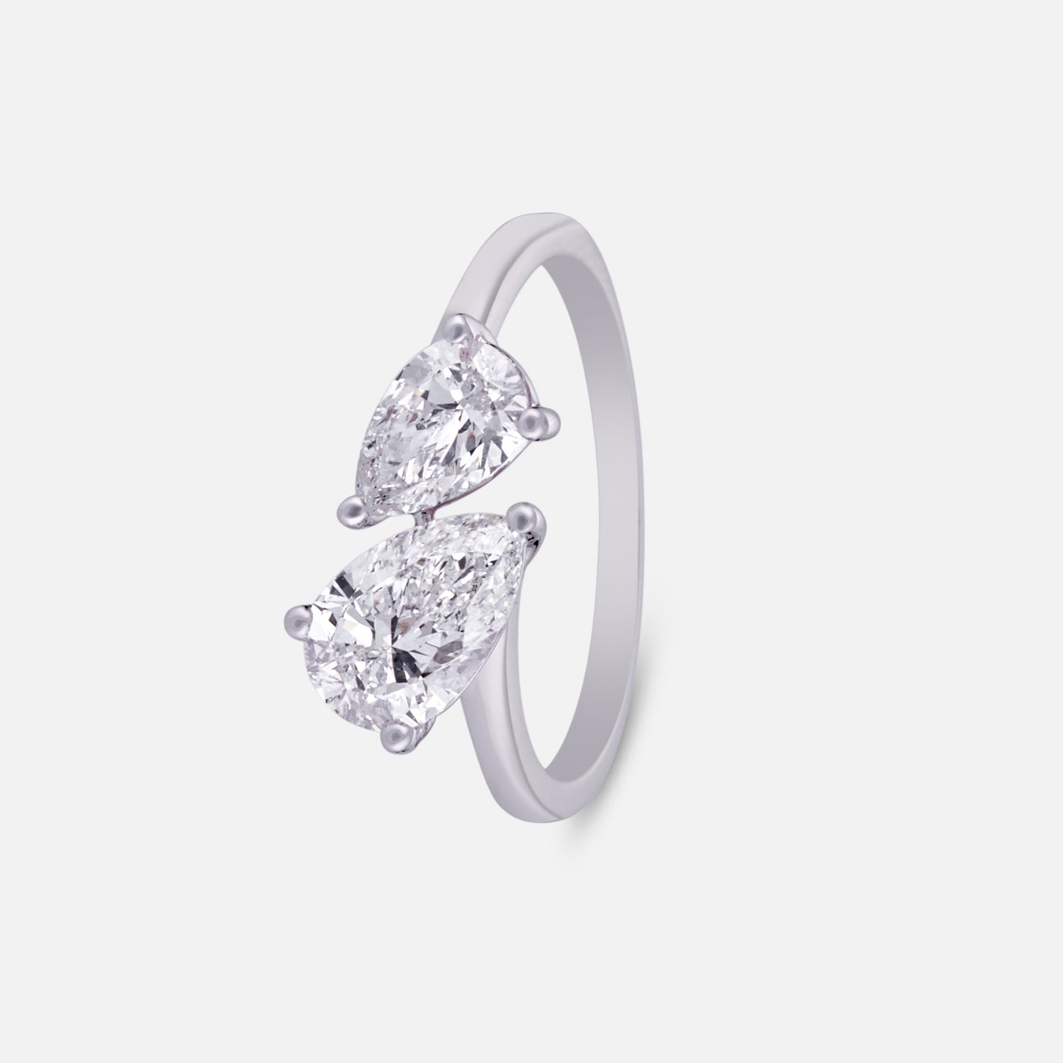 Aurelia Twin Pear Lab Grown Diamond Ring in White Gold | SKU : 0004953180