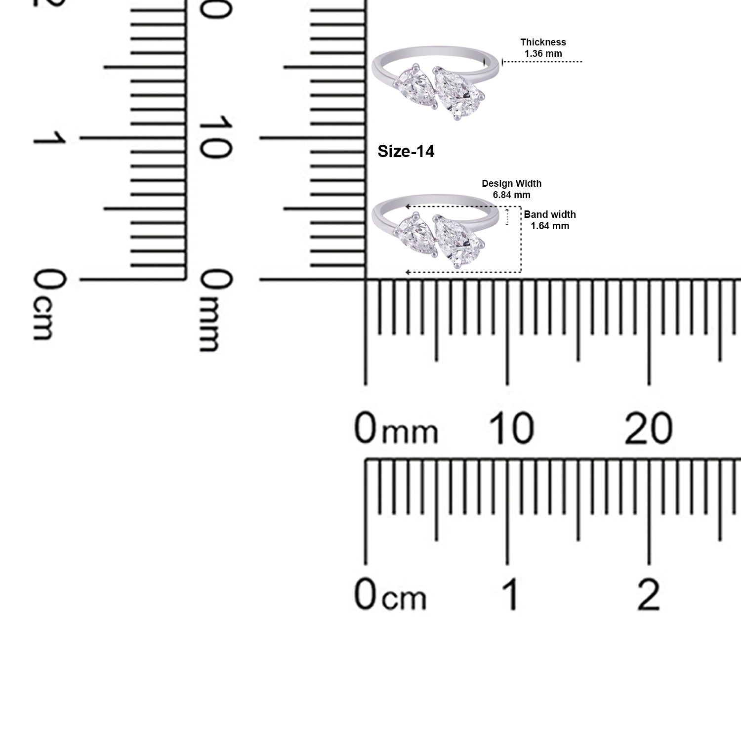 Aurelia Twin Pear Lab Grown Diamond Ring in White Gold | SKU : 0004953180