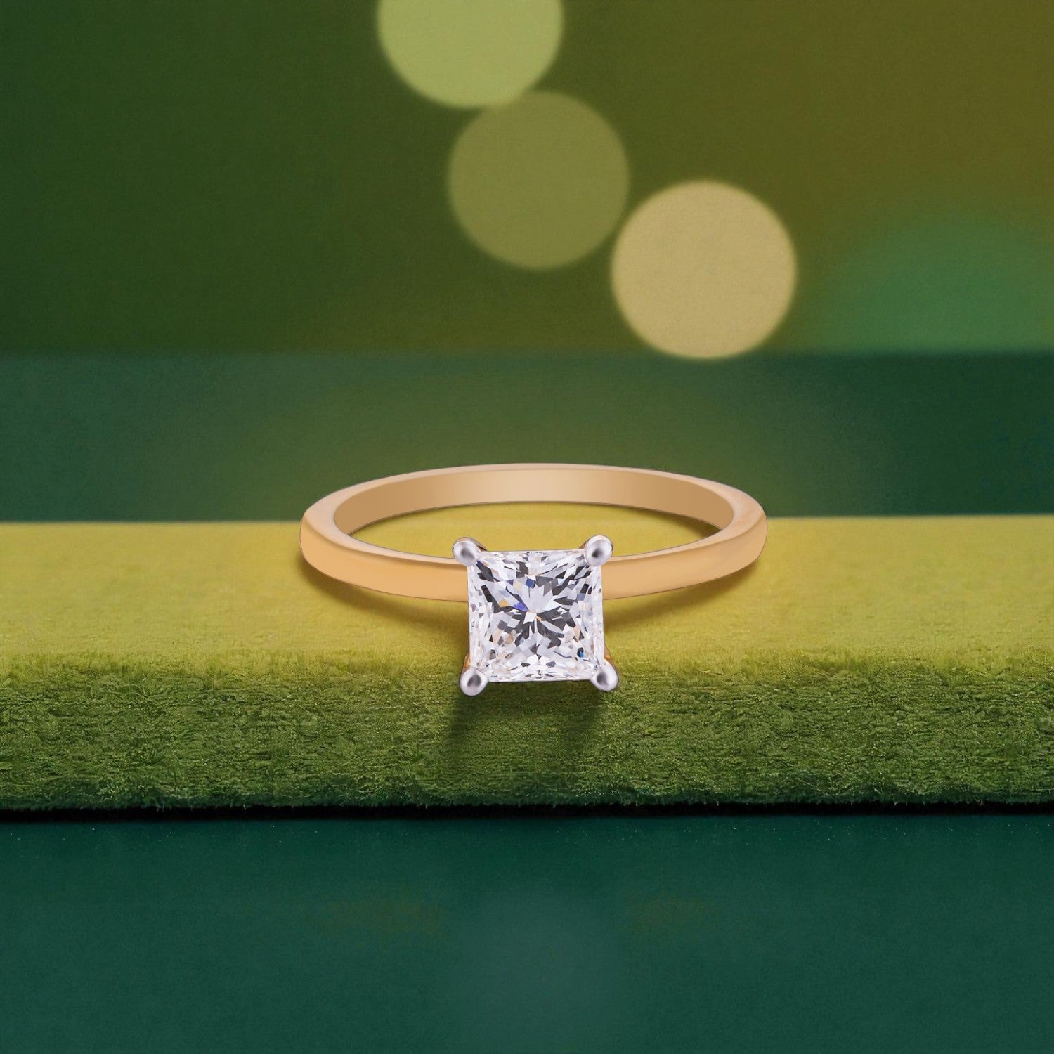 Regalia Princess-Cut Lab Grown Diamond Solitaire Ring in Yellow Gold | SKU : 0004953302