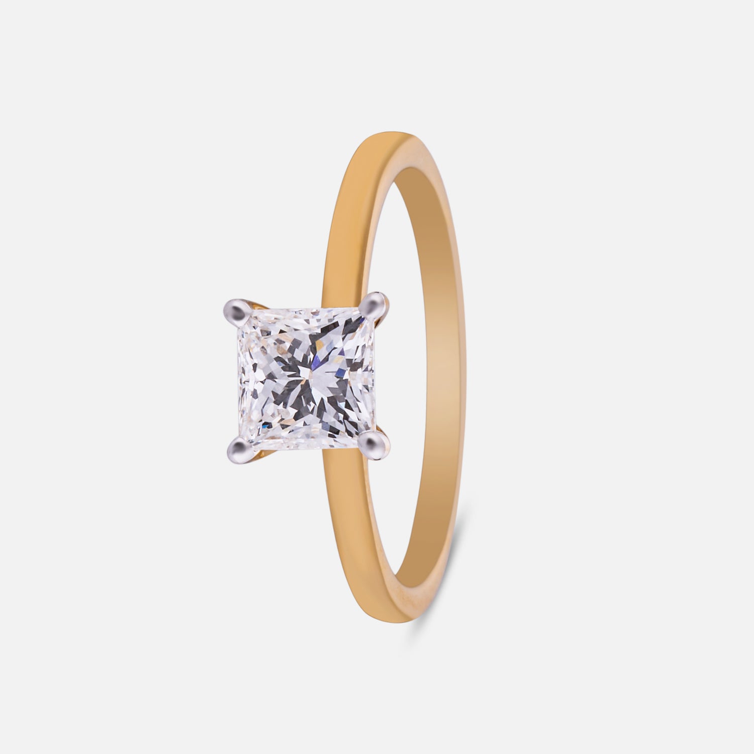 Regalia Princess-Cut Lab Grown Diamond Solitaire Ring in Yellow Gold | SKU : 0004953302