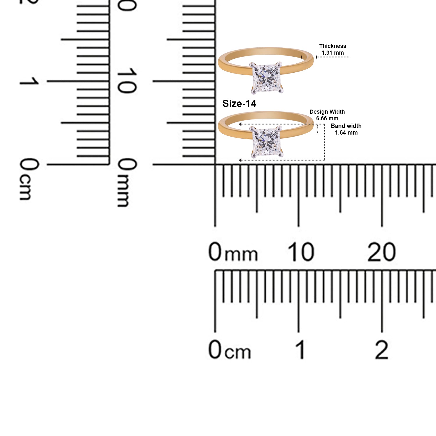 Regalia Princess-Cut Lab Grown Diamond Solitaire Ring in Yellow Gold | SKU : 0004953302