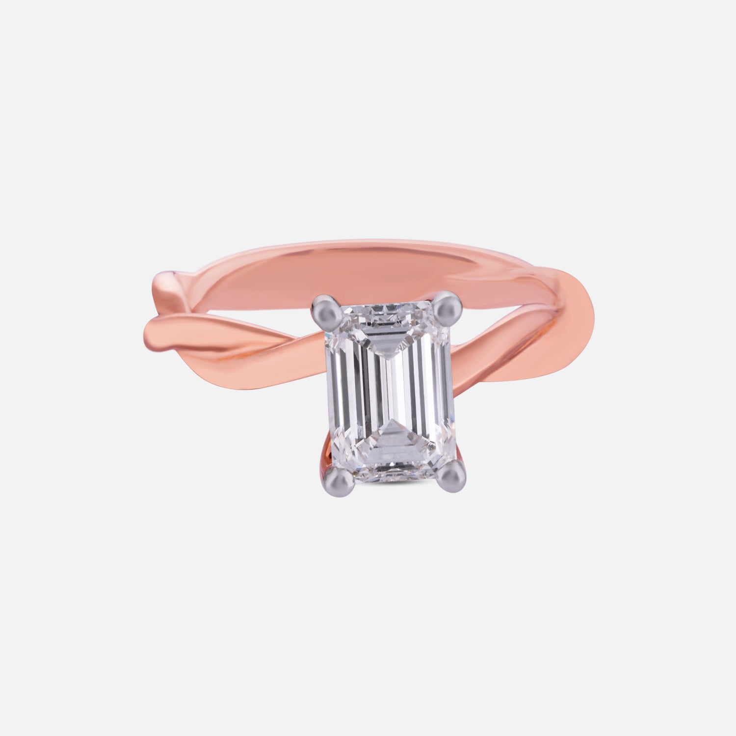 Emerald-Cut Lab-Grown Diamond Solitaire Ring in Rose Gold | SKU : 0004953357