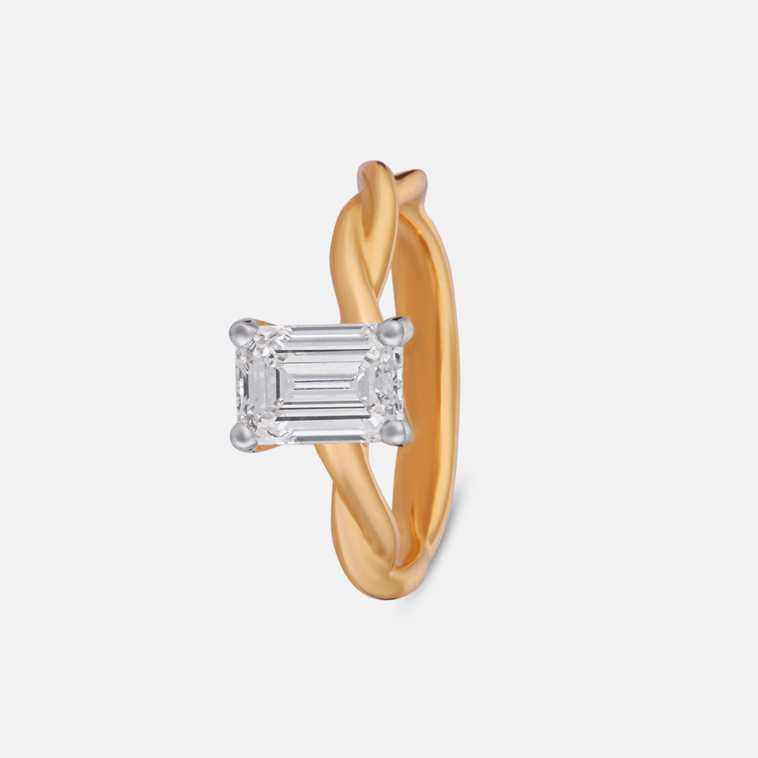 Radiant Harmony Lab Grown Emerald Cut Diamond Ring in Yellow Gold | SKU : 0004953432