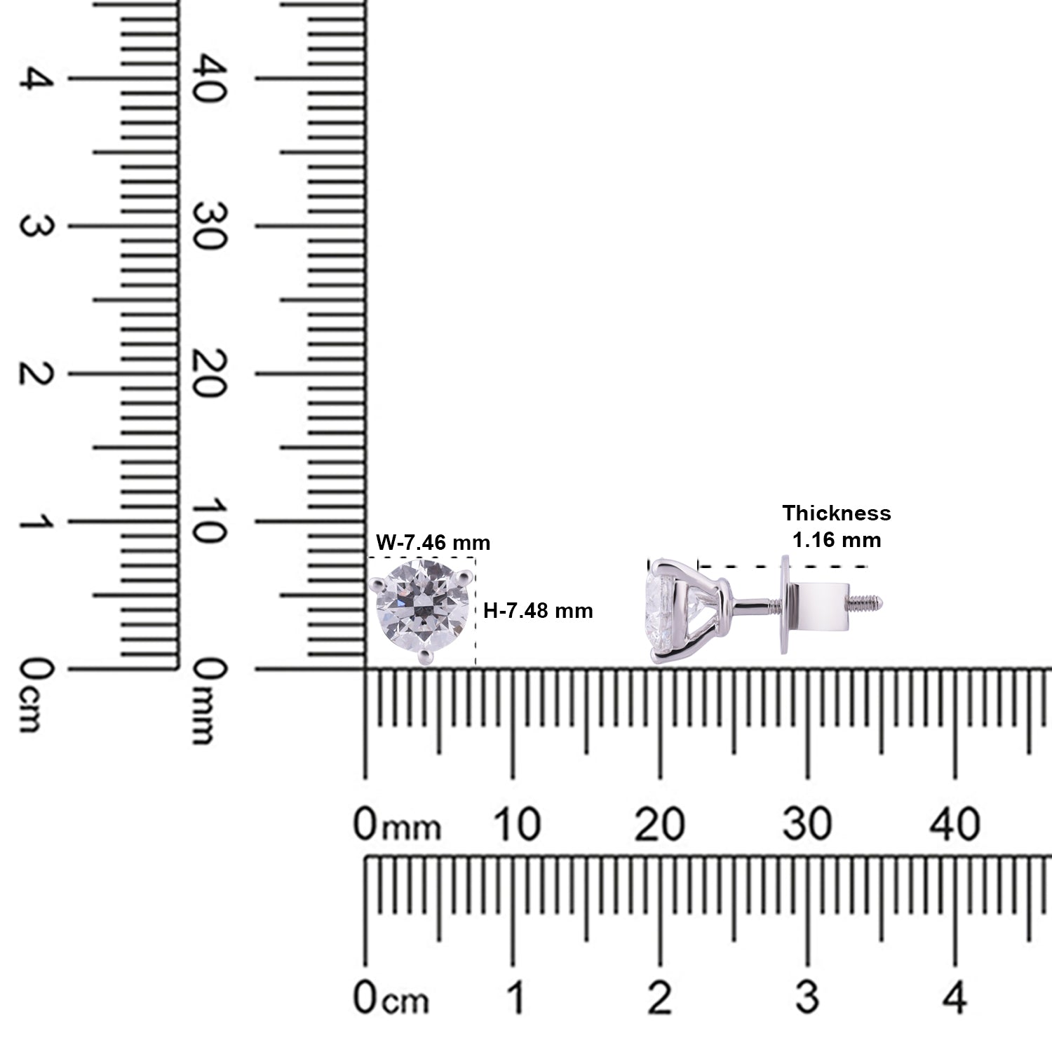 Classic Brilliance Lab Grown Diamond Stud Earrings in 18K White Gold | SKU : 0004953470