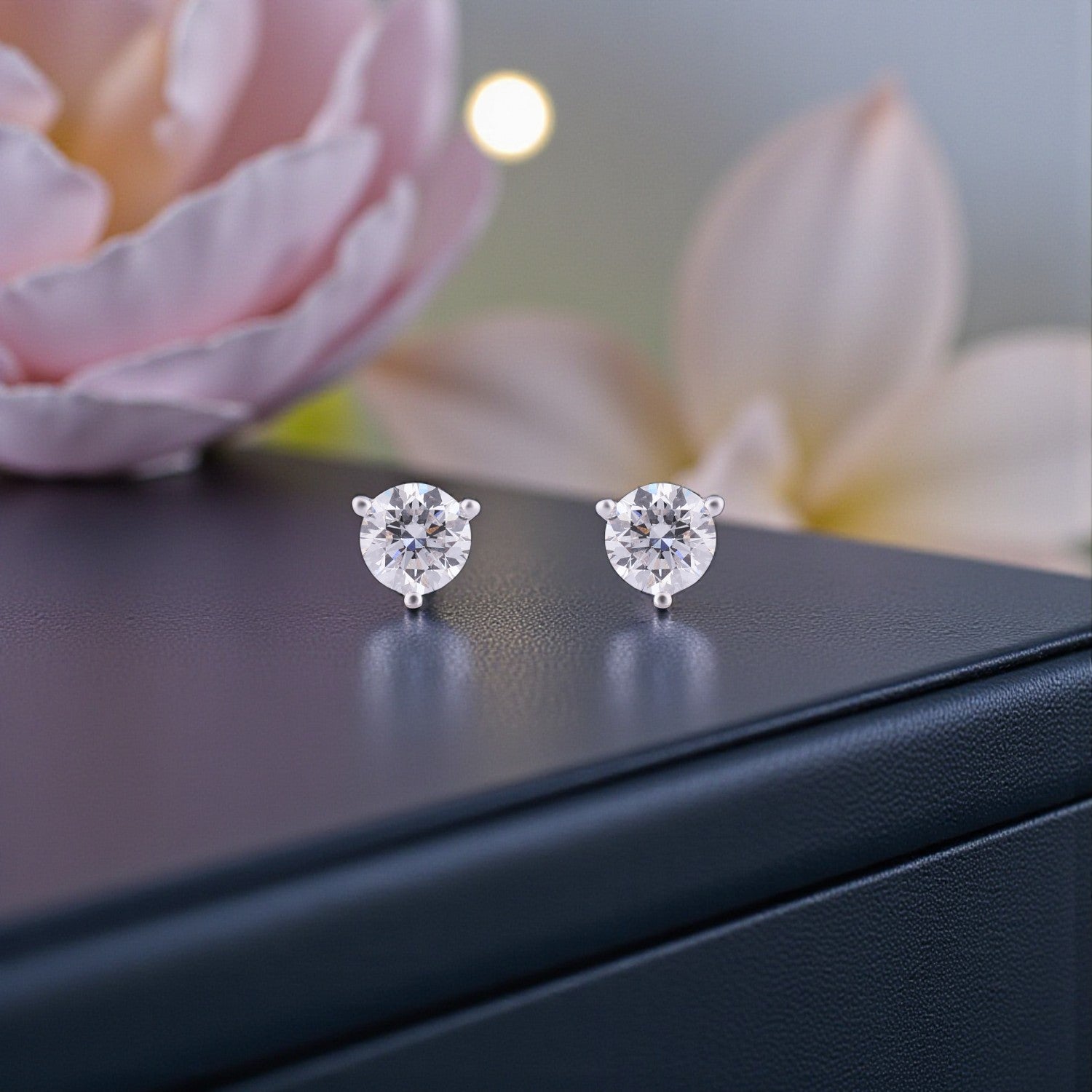 Classic Brilliance Lab Grown Diamond Stud Earrings in 18K White Gold | SKU : 0004953487