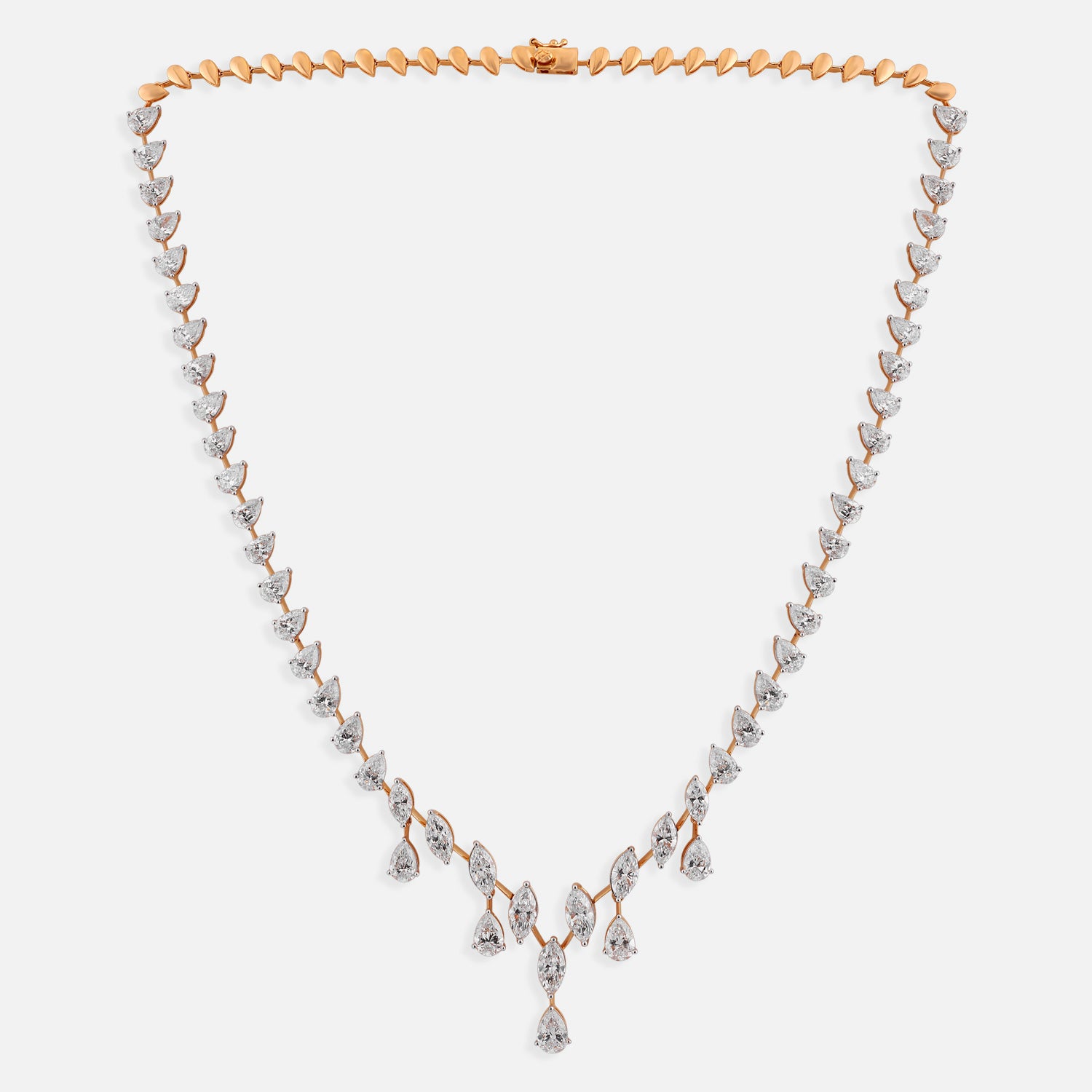 Graceful Dewdrop Lab-Grown Diamond Necklace in Rose Gold | SKU : 0004953494