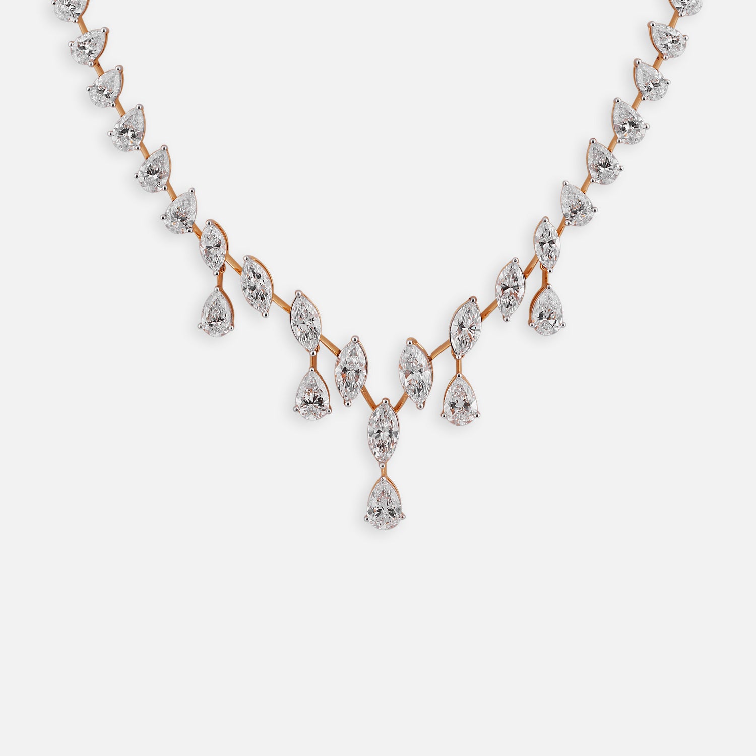 Graceful Dewdrop Lab-Grown Diamond Necklace in Rose Gold | SKU : 0004953494
