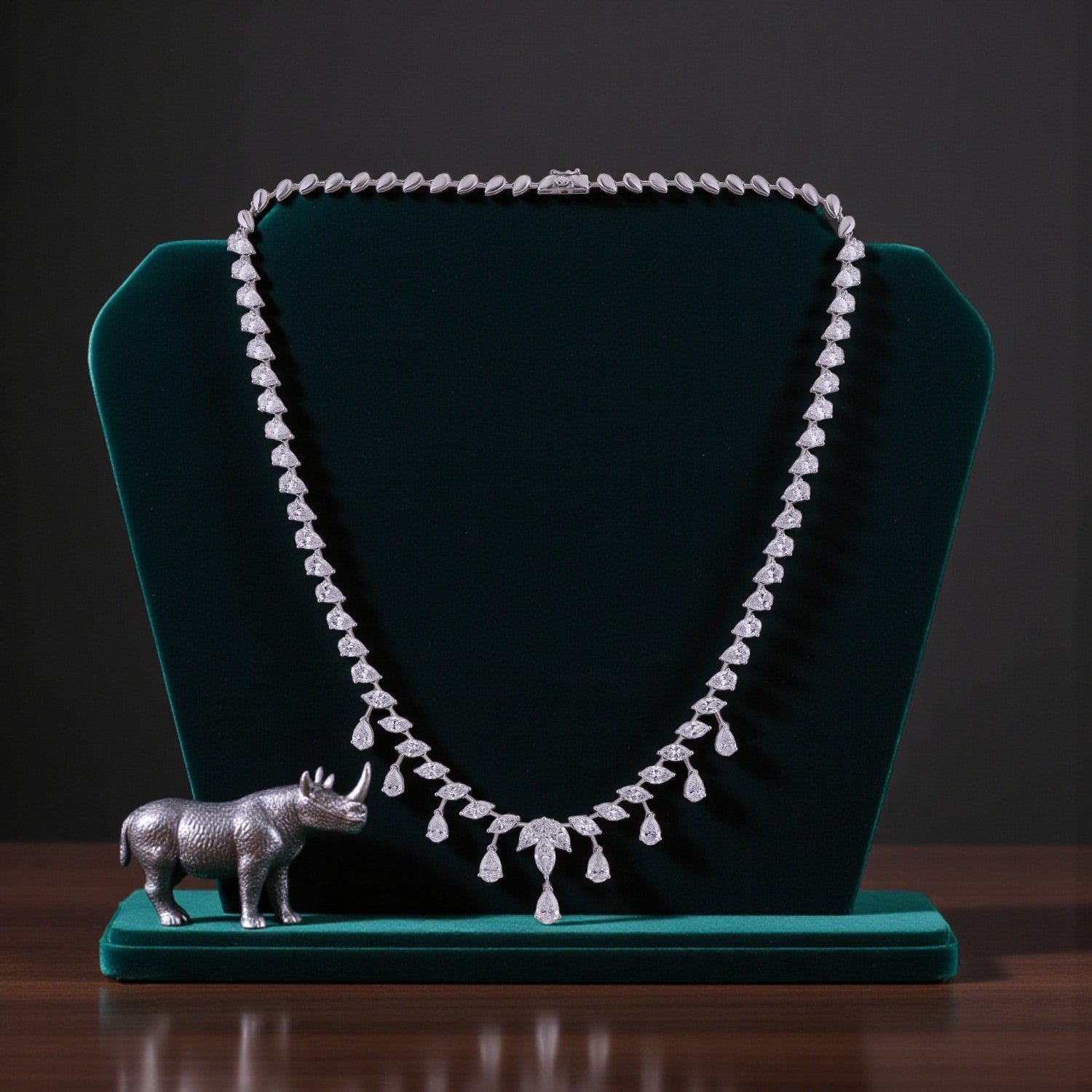 Eternal Dew Lab-Grown Diamond Necklace in White Gold | SKU : 0004953517