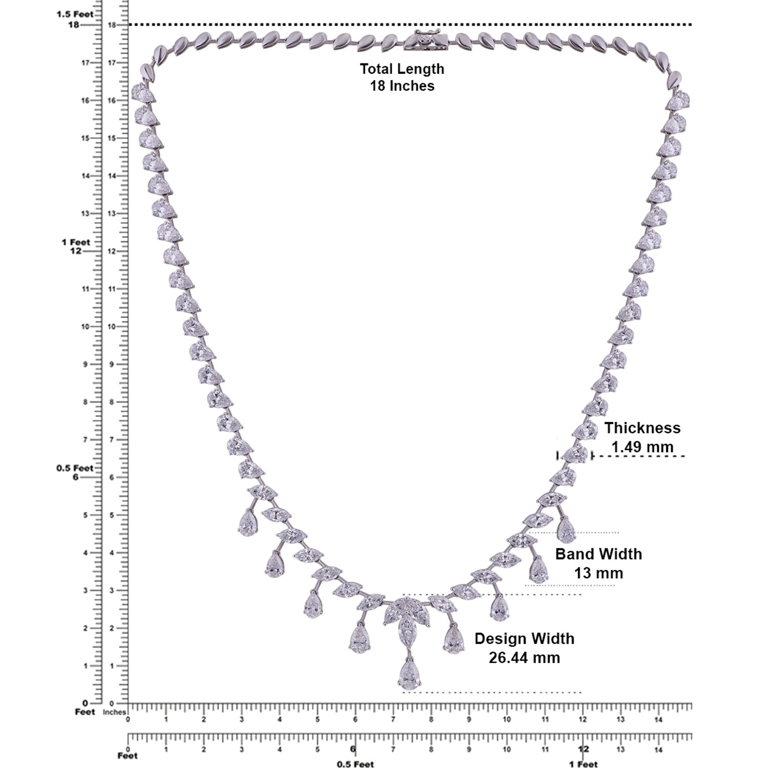 Eternal Dew Lab-Grown Diamond Necklace in White Gold | SKU : 0004953517