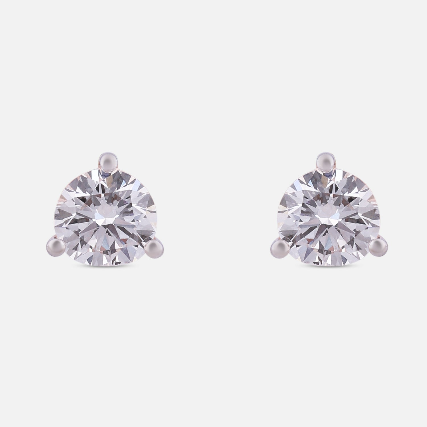 Round Brilliant Lab-Grown Diamond Stud Earrings in 18K Yellow Gold | SKU : 0004953630