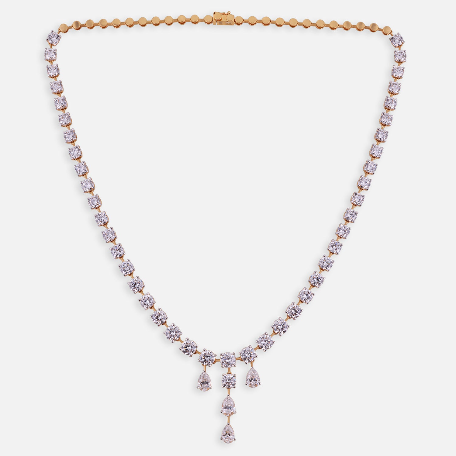 Radiant Cascade Lab-Grown Diamond Necklace in Yellow Gold | SKU : 0004953692