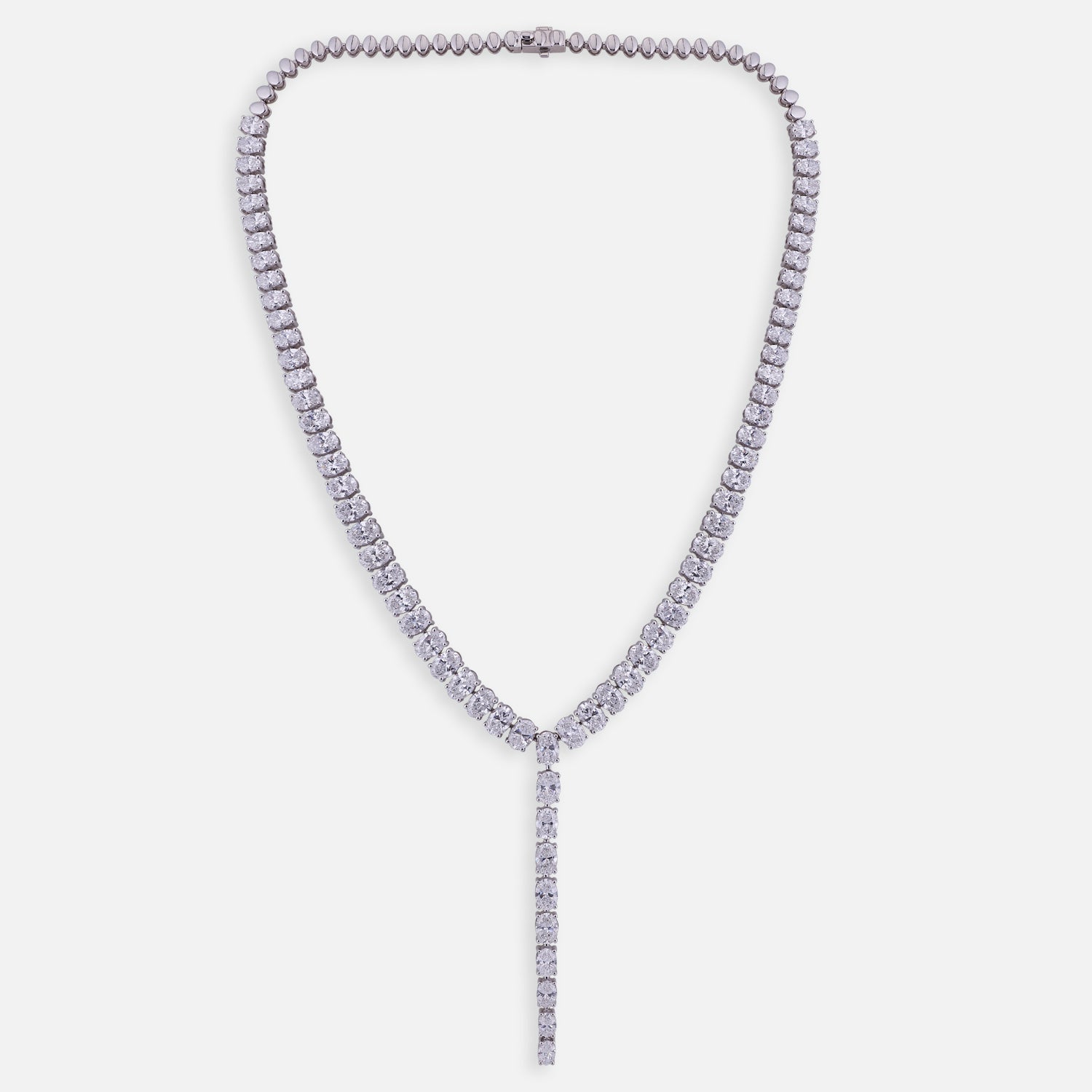 Lab-Grown Diamond Lariat Necklace in 18K White Gold | SKU : 0004953777