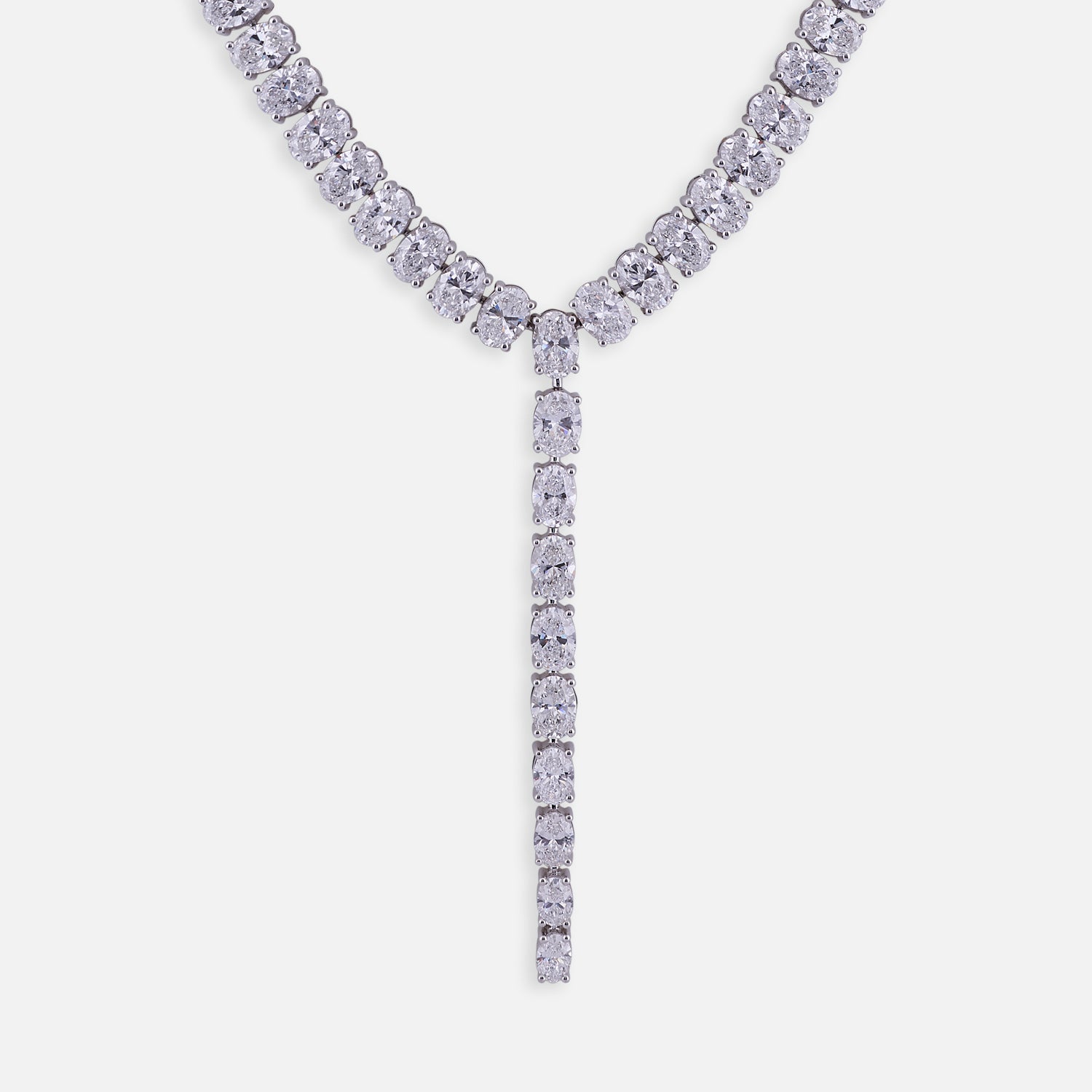 Lab-Grown Diamond Lariat Necklace in 18K White Gold | SKU : 0004953777