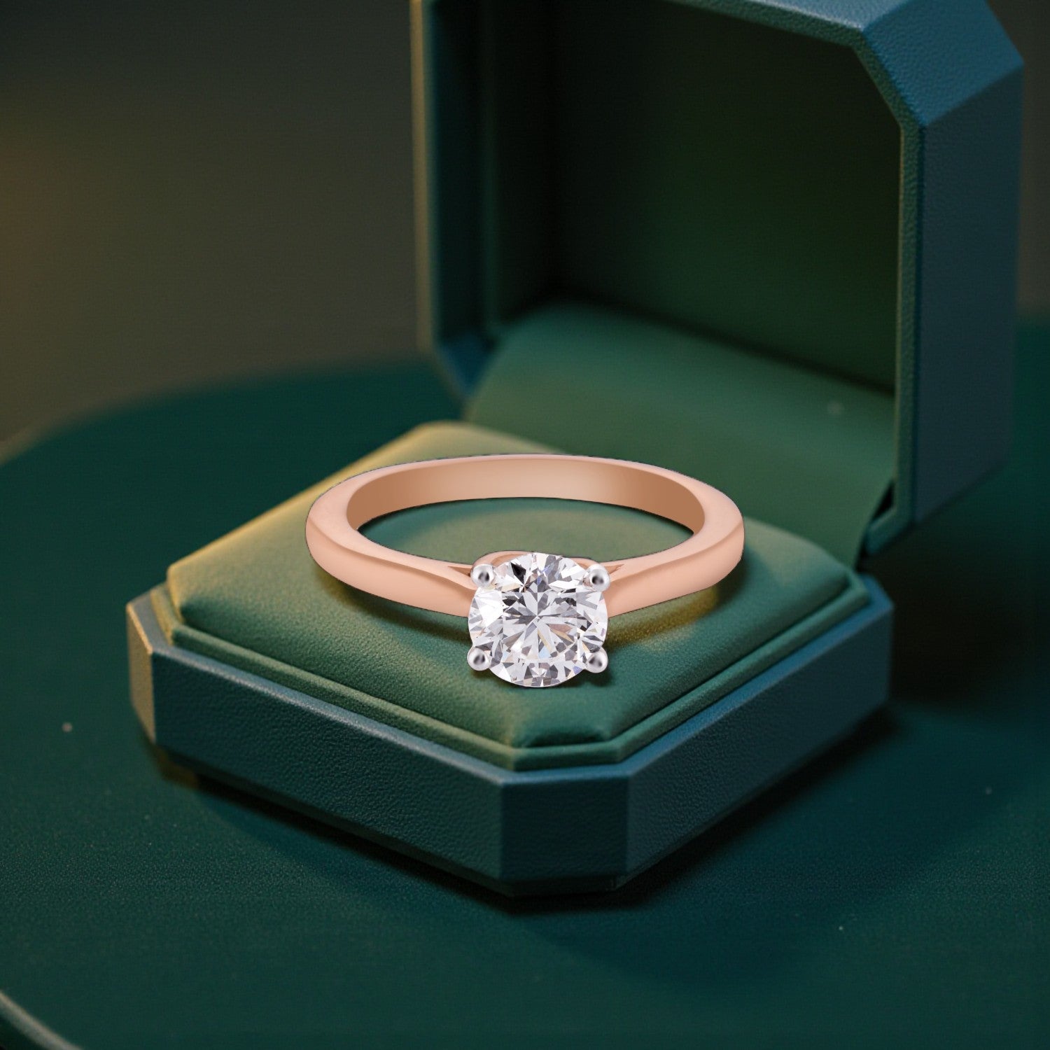 Roselle Lab Grown Diamond Solitaire Ring in Rose Gold | SKU : 0004953791