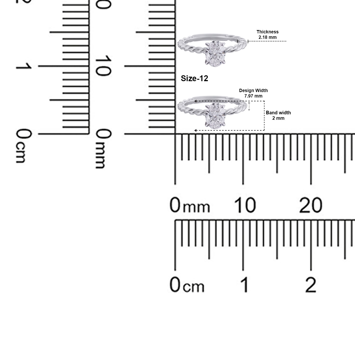 Eternal Twist Lab Grown Oval Diamond Ring in White Gold | SKU : 0004953821