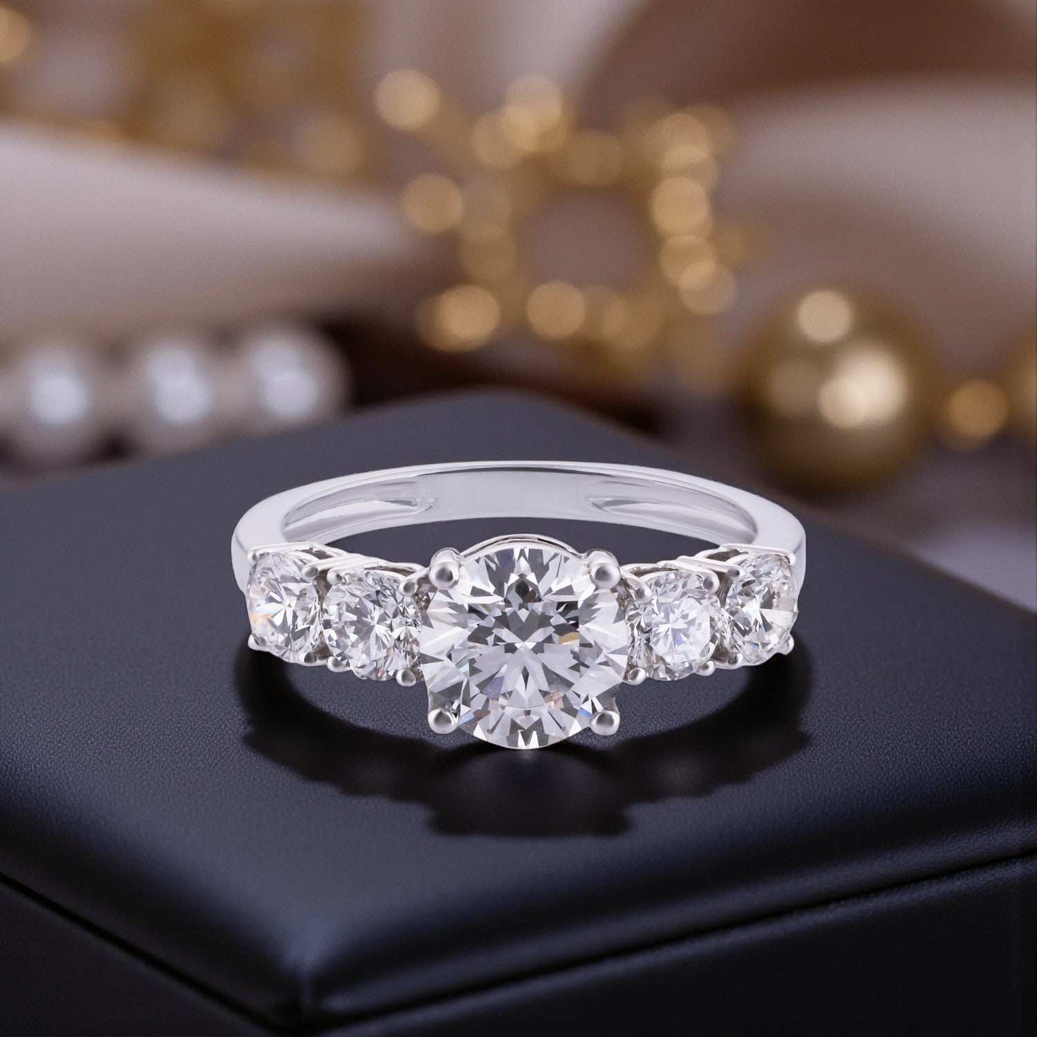 Eternal Symphony Lab Grown Five-Stone Diamond Ring in White Gold | SKU : 0004953937