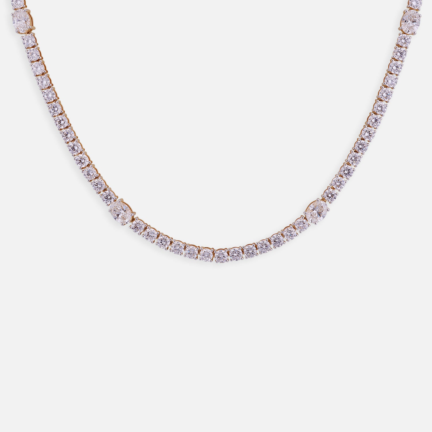 Radiant Lab-Grown Diamond Tennis Necklace in 18K Yellow Gold | SKU : 0004953982