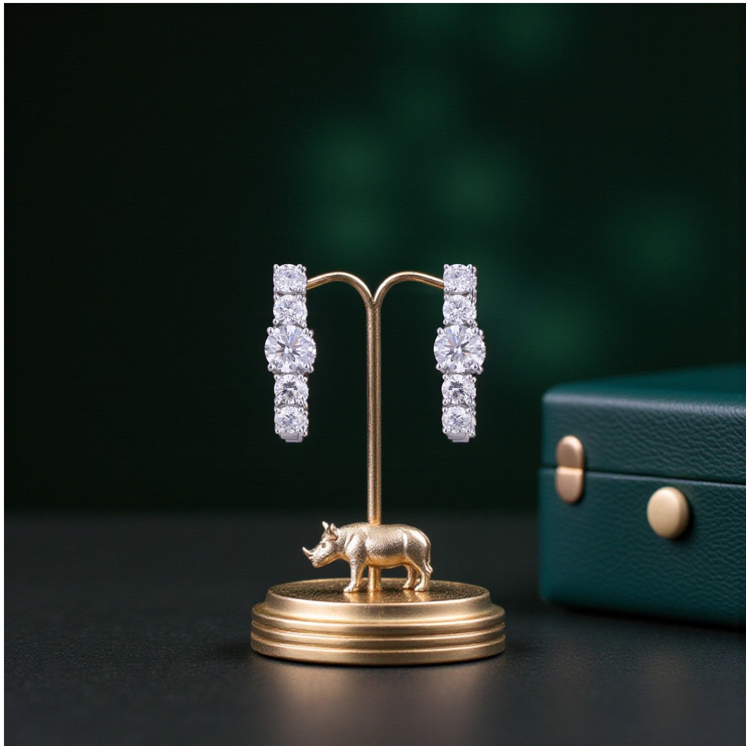 Lab-Grown Diamond Hoop Earrings in 18K White Gold | SKU : 0004954019