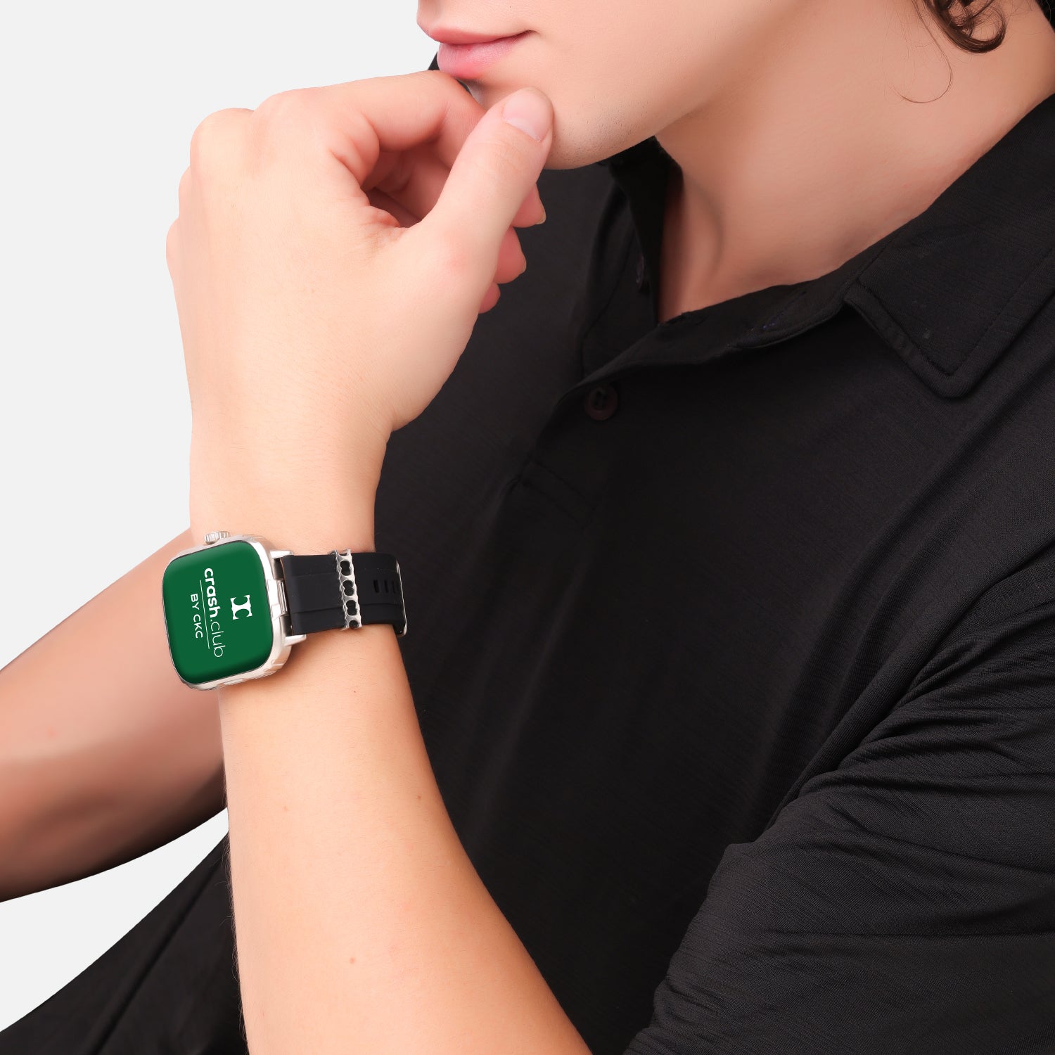 Smartwatch with Silver Charm, Bluetooth Calling & Health Tracking for Men | SKU : 0022605290, 0005856817