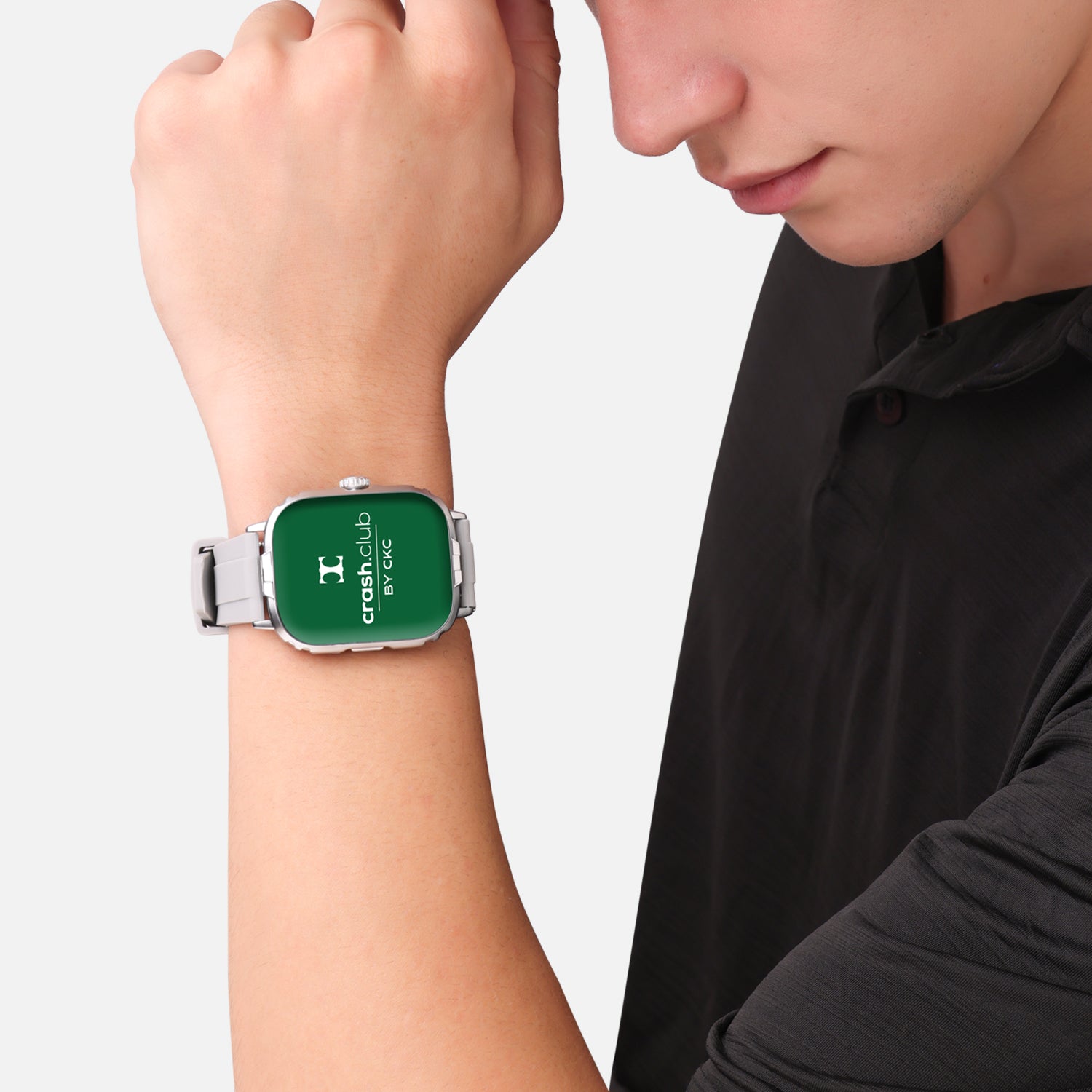 Smart Watch with Silver Charm, Bluetooth Calling, Health Sensors & App Sync for Men | SKU : 0022615428, 0005862061