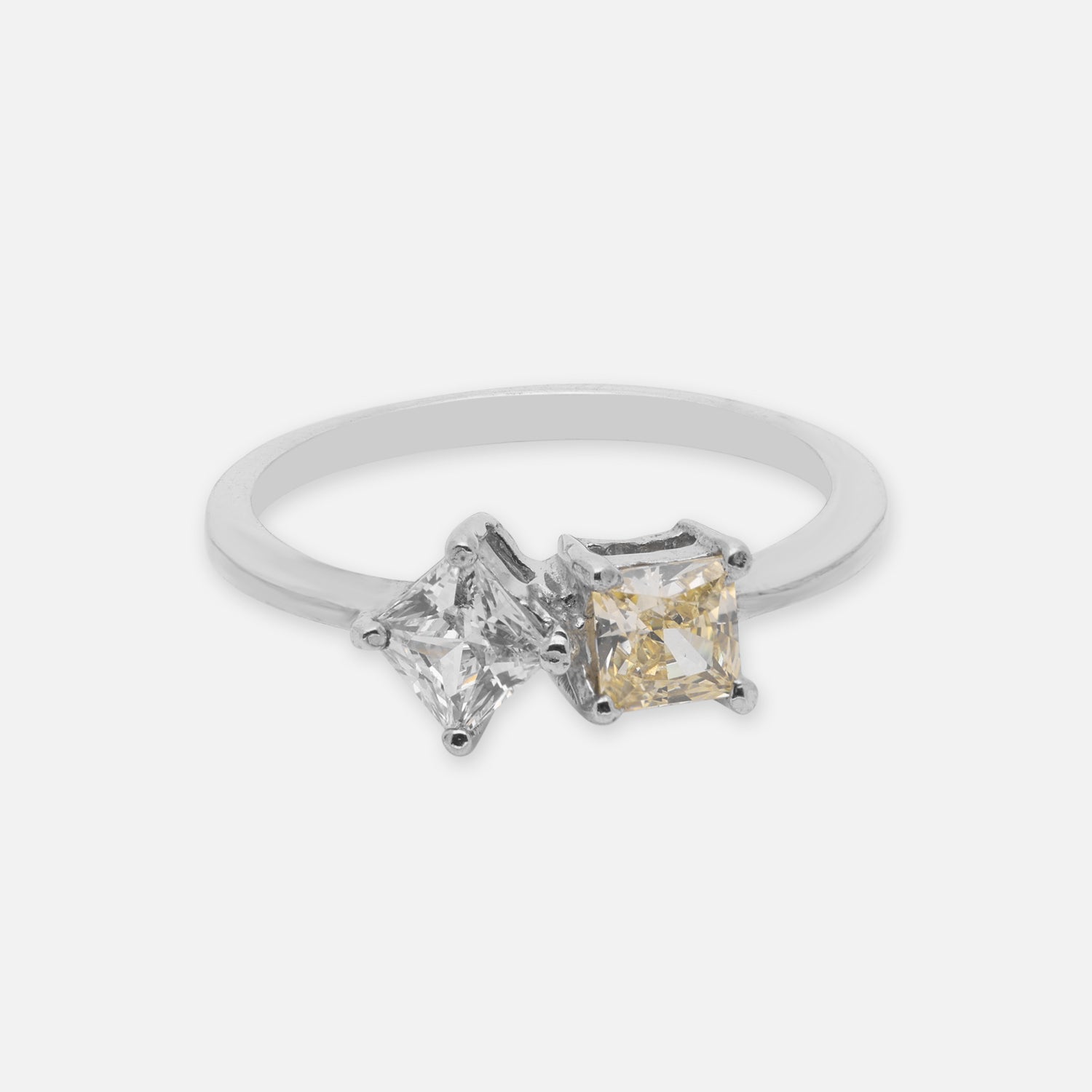 Sterling Silver Dual Tone Cubic Zircon Open Ring | SKU: 0022628954, 0022628992, 0005750658