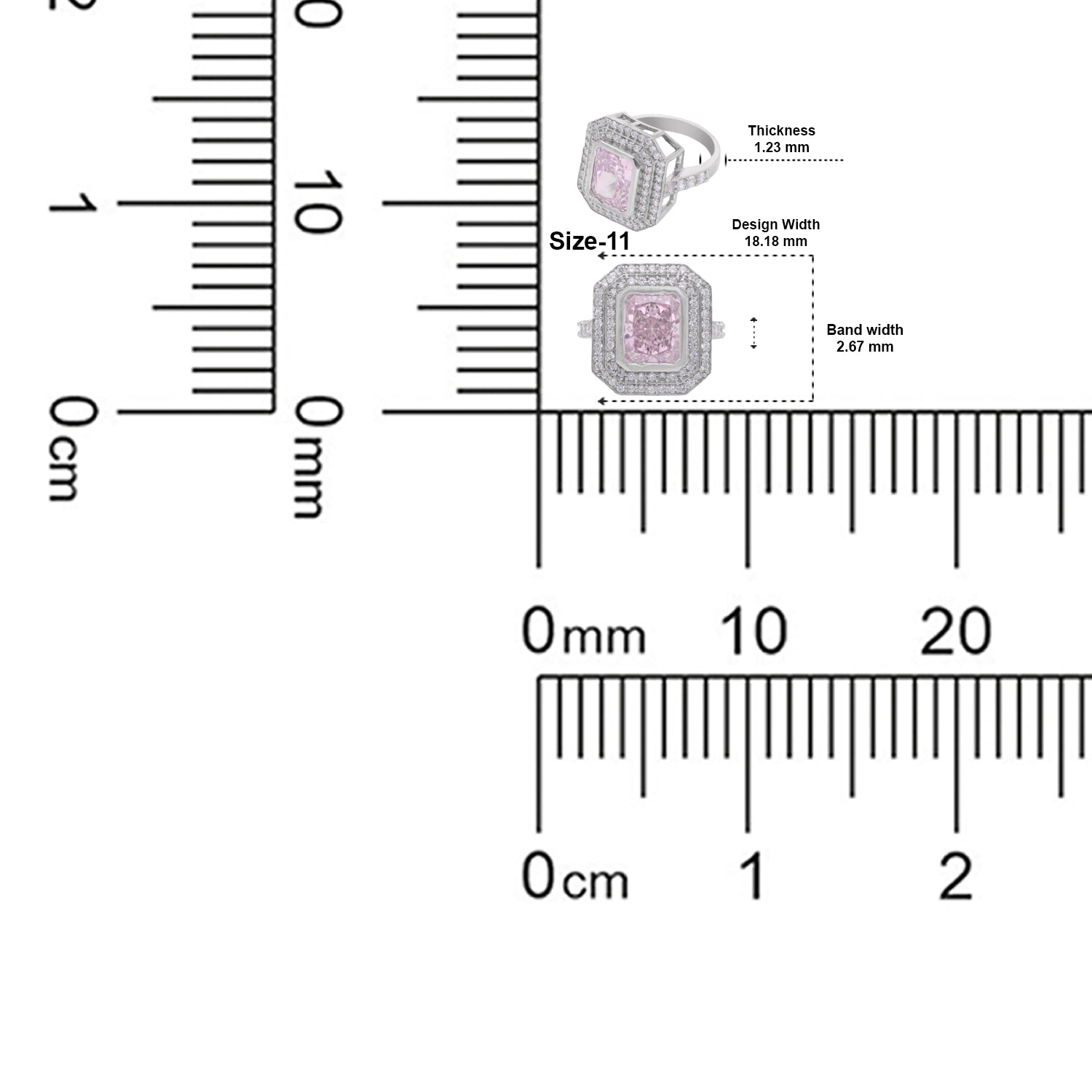 Elegant Sterling Silver Octagonal Halo Ring with Pink Cubic Zirconia & CZ Accents | SKU: 0022629050, 0005750665, 0005758050