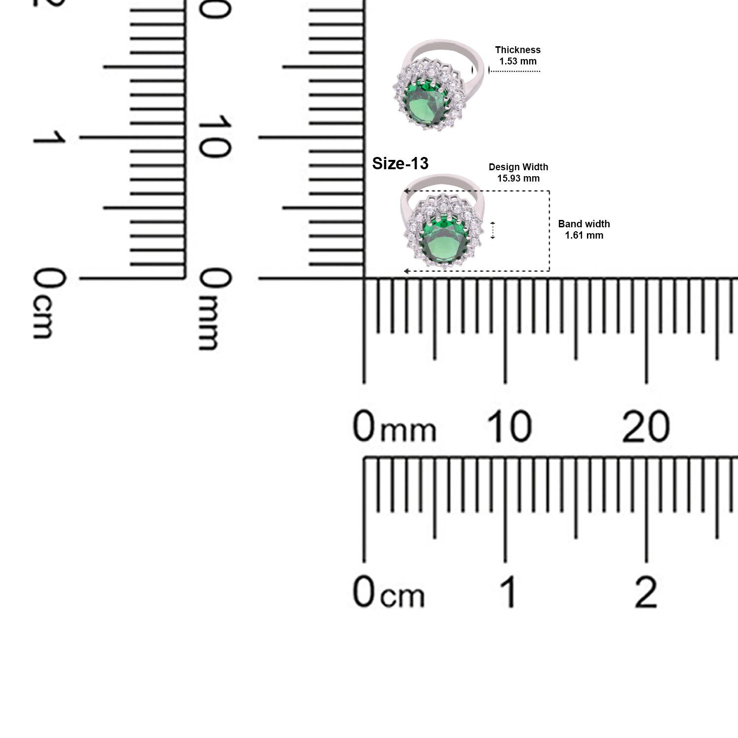 Sterling Silver Green Oval Cubic Zirconia Halo Statement Ring | SKU: 0022629135, 0005758135