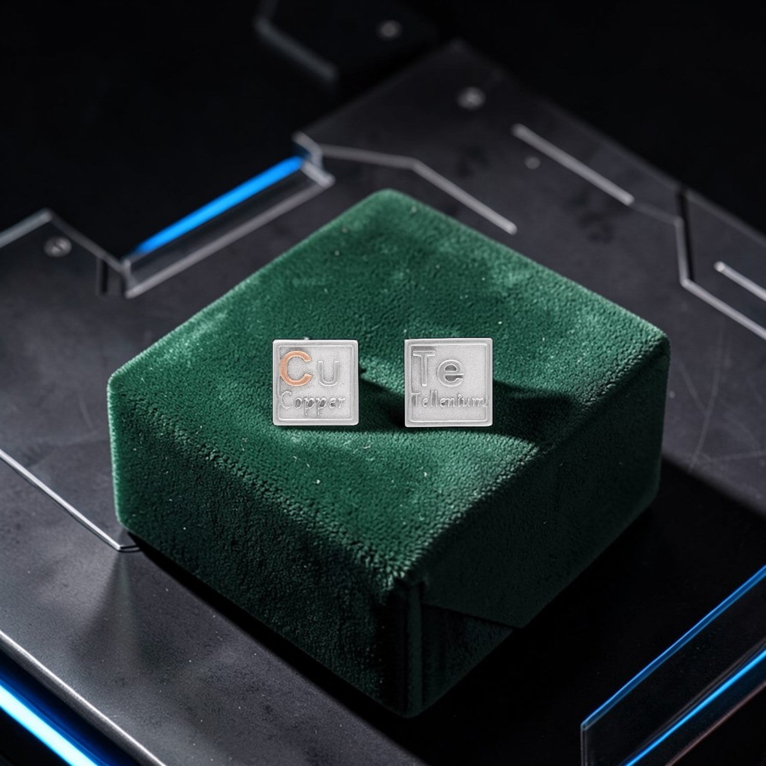 Sterling Silver Cu & Te Element Stud Earrings – Science Collection | SKU: 0005867042, 0005867066, 0005867080, 0005867103, 0005867127, 0005867141, 0005867165, 0005867189, 0005867202, 0005867226, 0005867240, 0005867264, 0005867288, 0005867301