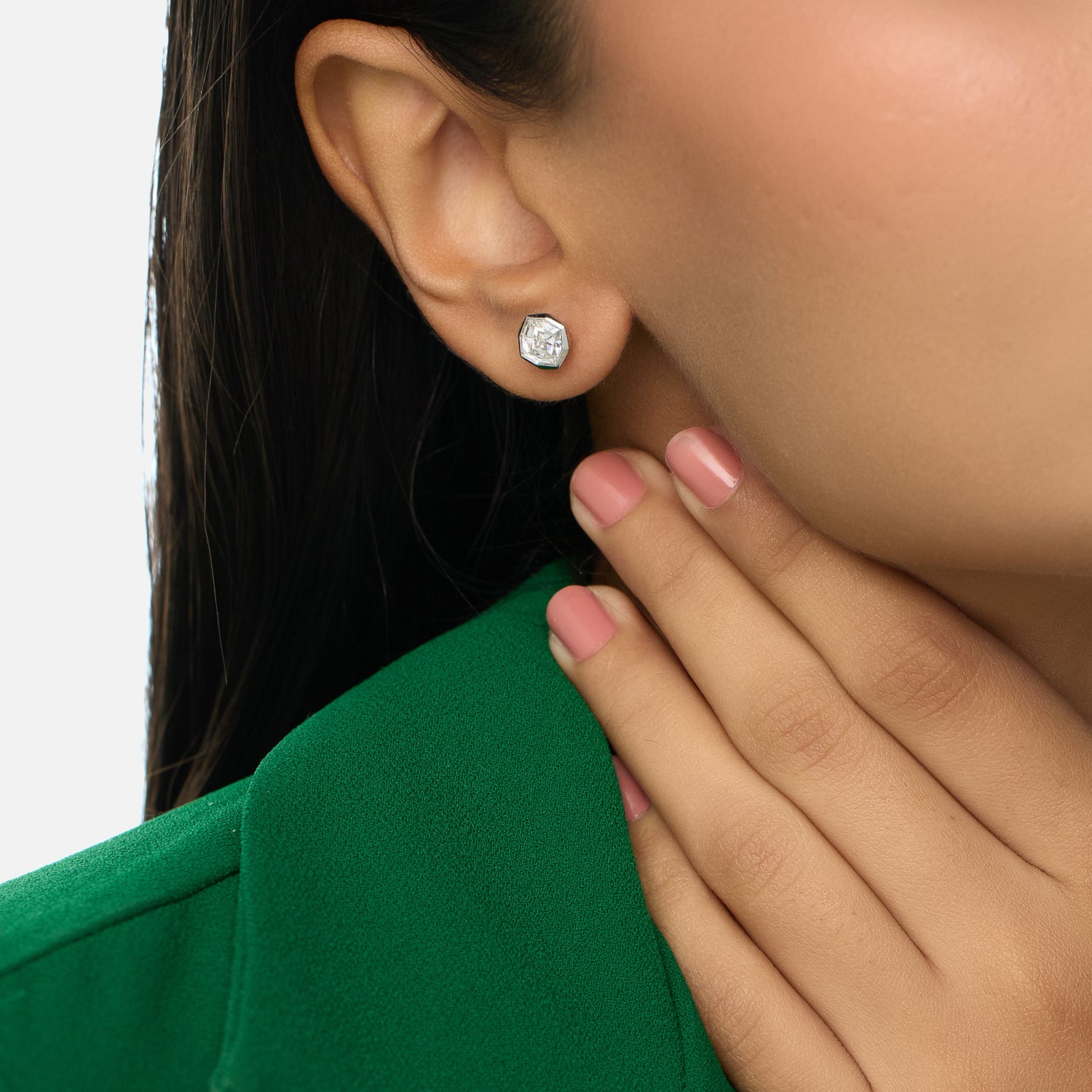 Gold Tops Set with Octagonal Cushion-Cut Lab-Grown Diamonds | SKU : 0021923319