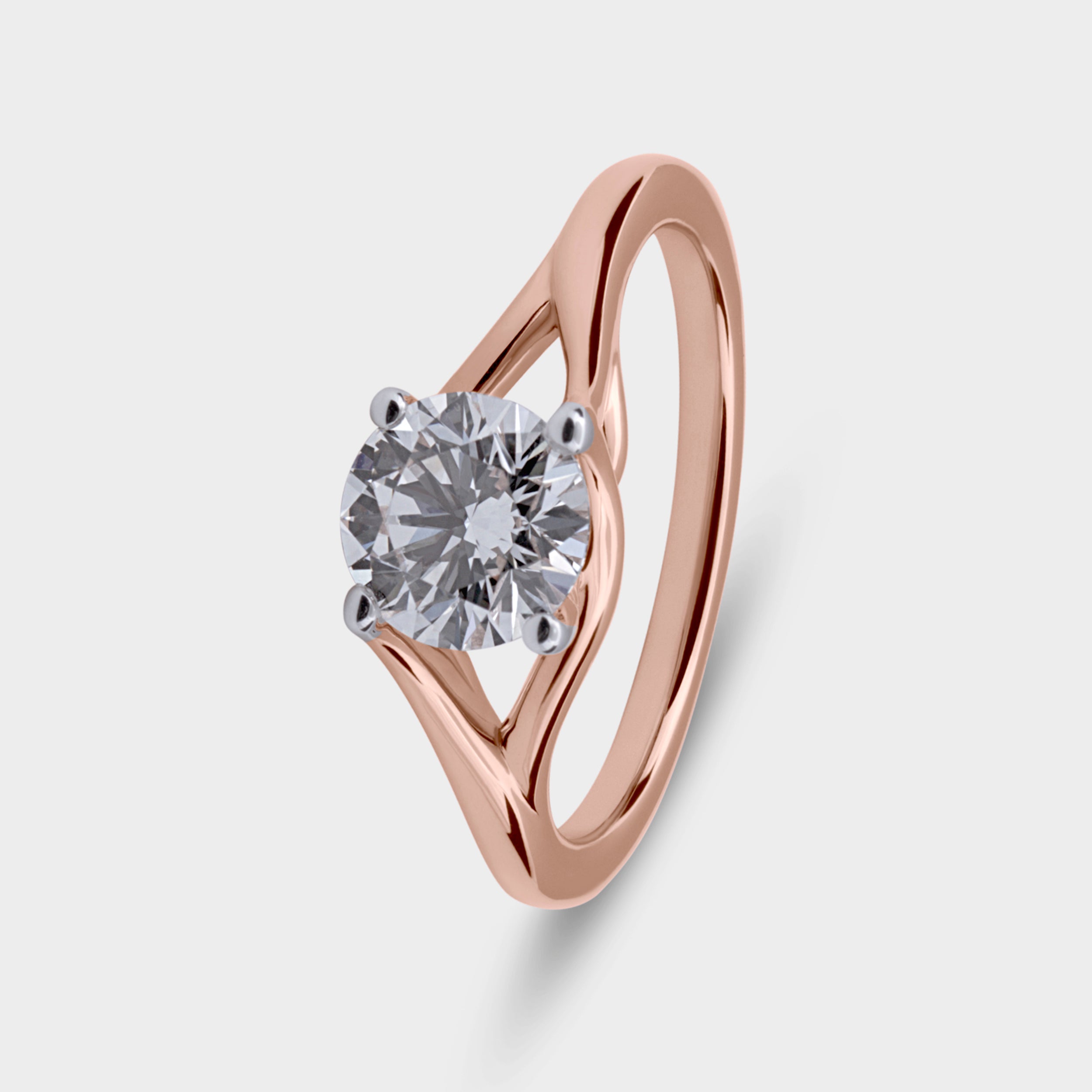 Round Brilliant 1.02 Carat Solitaire Lab-Grown Diamond Ring in Rose Gold | SKU : 0019828770