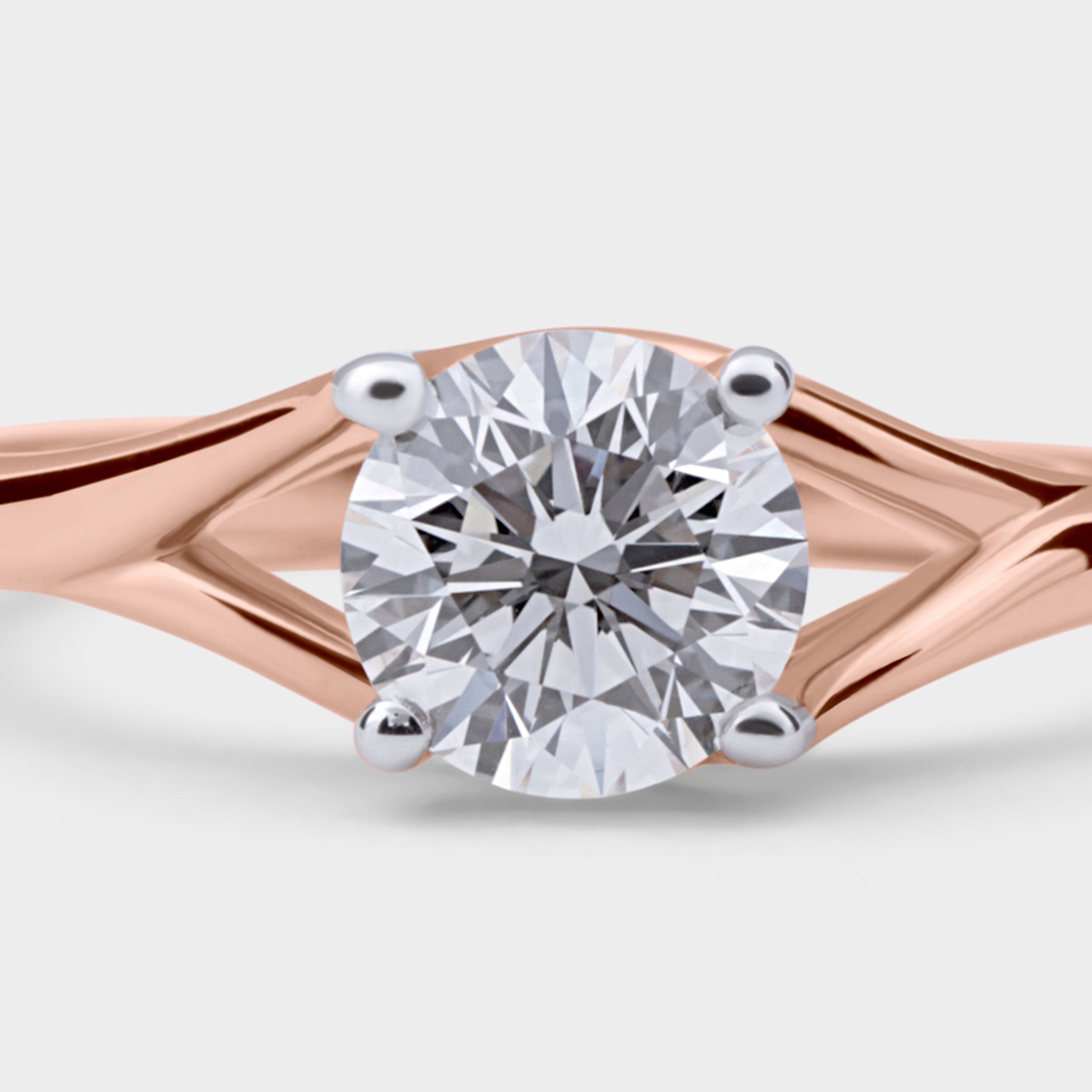 Round Brilliant 1.02 Carat Solitaire Lab-Grown Diamond Ring in Rose Gold | SKU : 0019828770