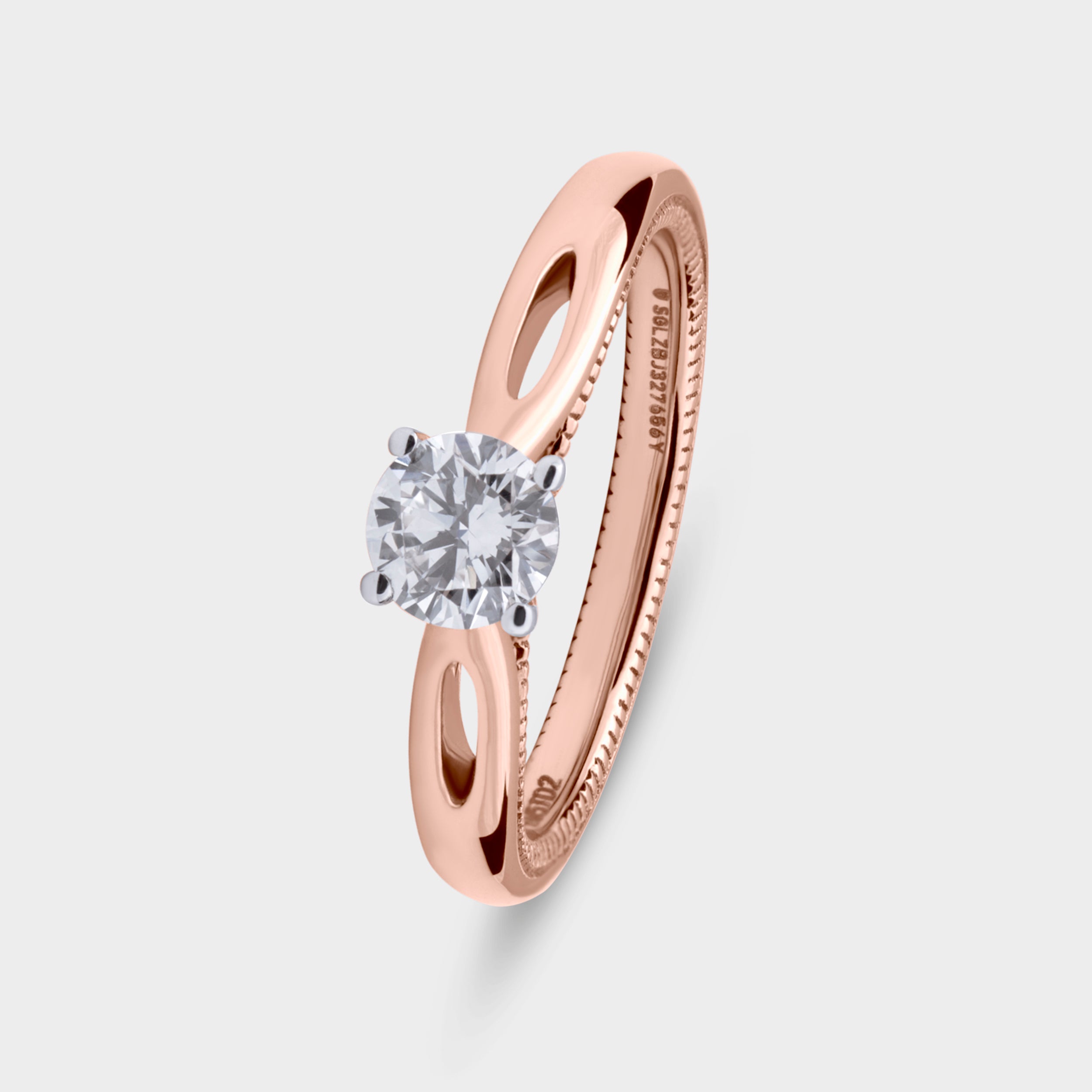 Round Brilliant 0.50 Carat Solitaire Lab-Grown Diamond Ring in Rose Gold | SKU : 0019828787