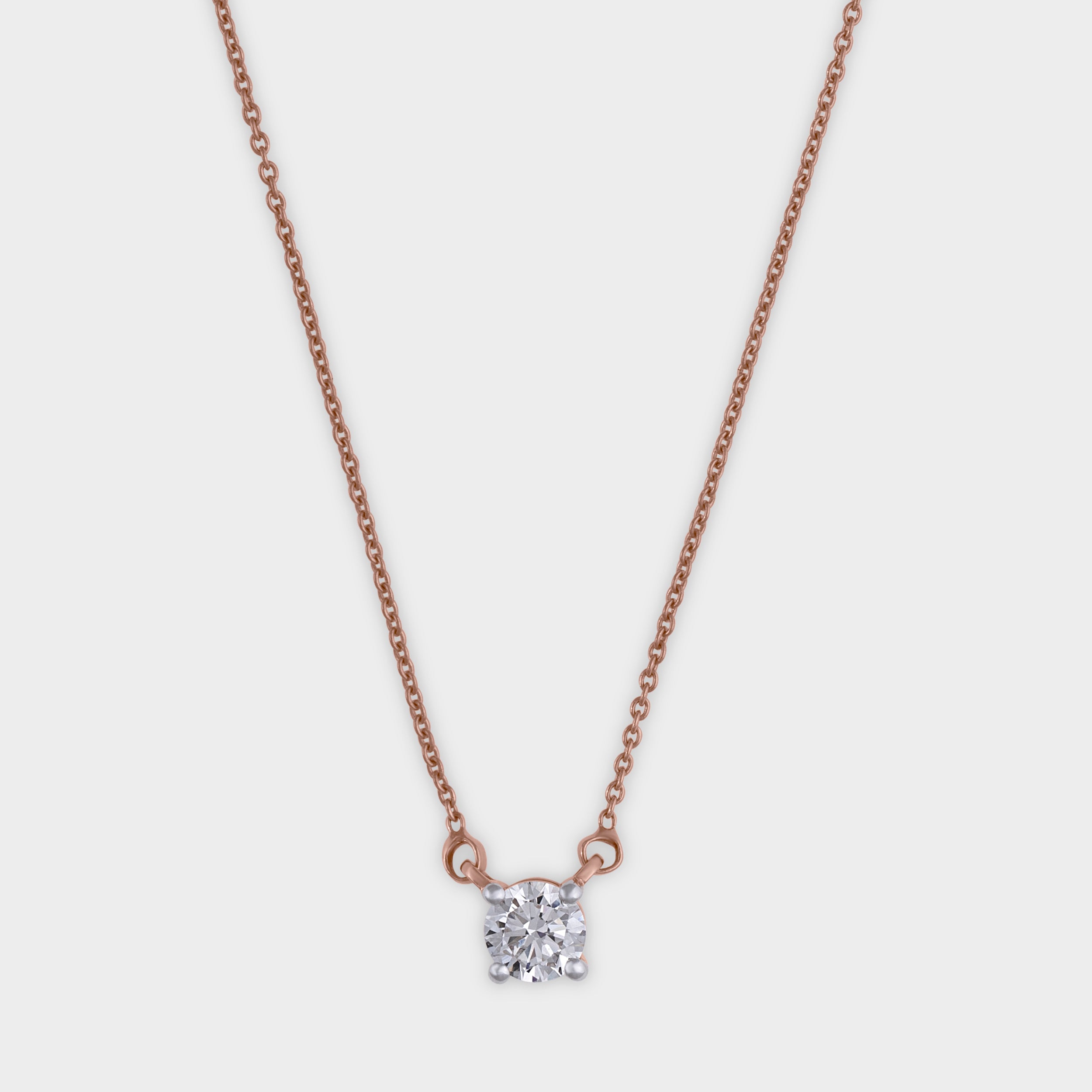 Round Brilliant 0.730 Carat Solitaire Lab-Grown Diamond Double Hook Pendant Chain | SKU : 0019853901 - crash.club by CKC