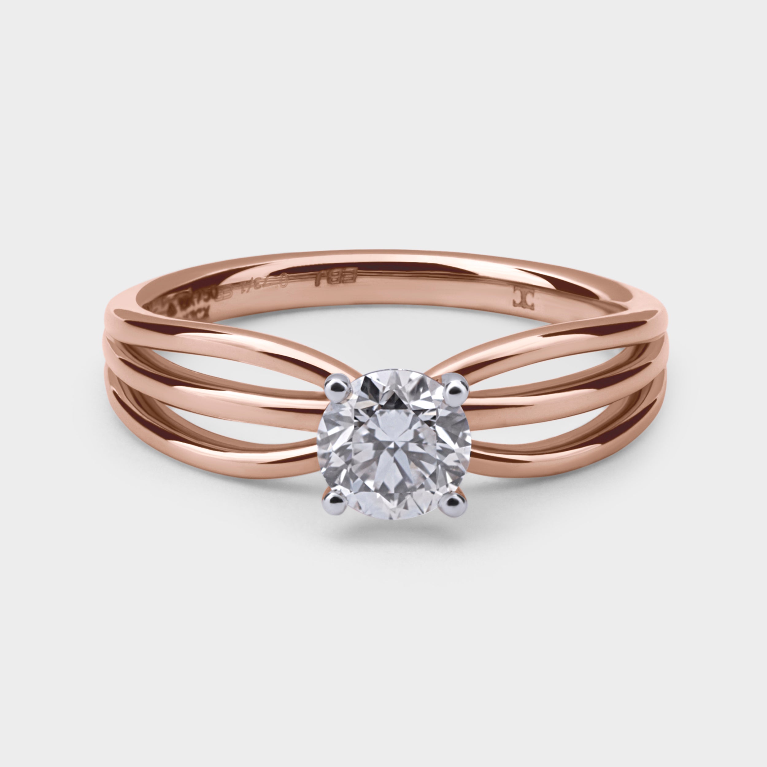 ROUND BRILLIANT 0.730 CARAT SOLITAIRE LAB-GROWN DIAMOND RING IN ROSE GOLD | SKU : 0019898728
