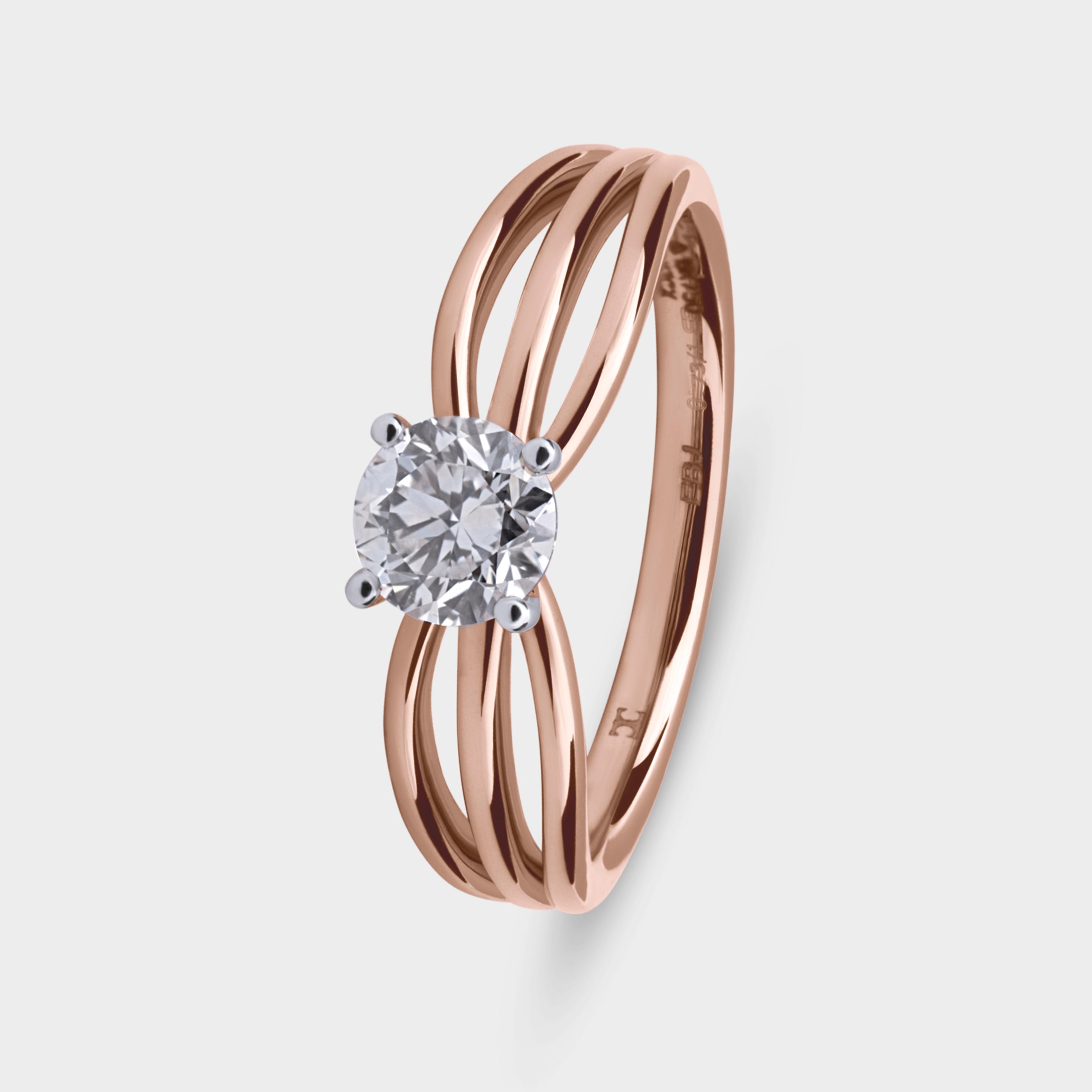 ROUND BRILLIANT 0.730 CARAT SOLITAIRE LAB-GROWN DIAMOND RING IN ROSE GOLD | SKU : 0019898728