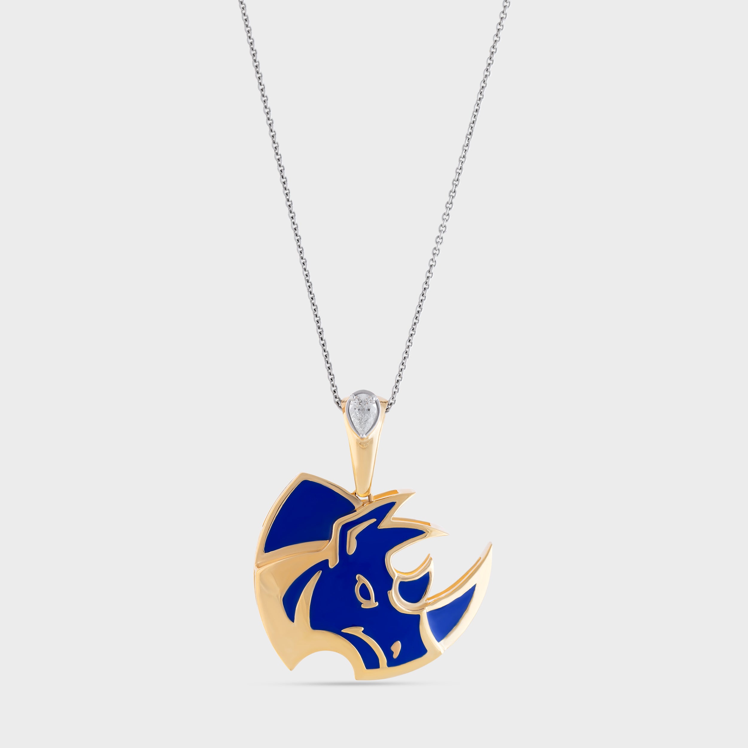 Pear Shape 0.24 Carat Rhino-Faced Gold Pendant Chain Lab-Grown Diamond | SKU : 0019510668 - crash.club by CKC