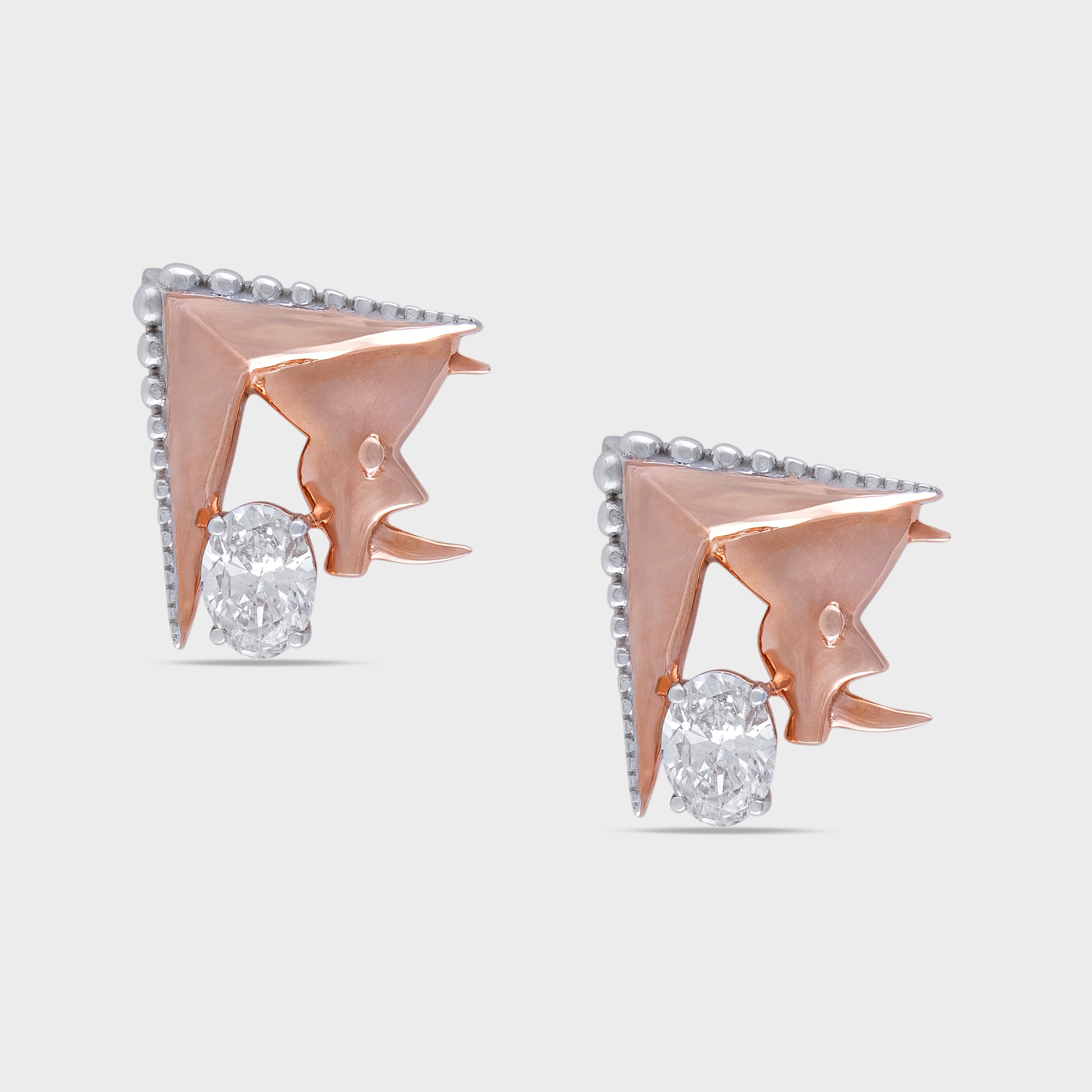 Oval 0.56 Carat Rhino Motif Lab Grown Diamond Studs | SKU: 0019322889 - crash.club by CKC