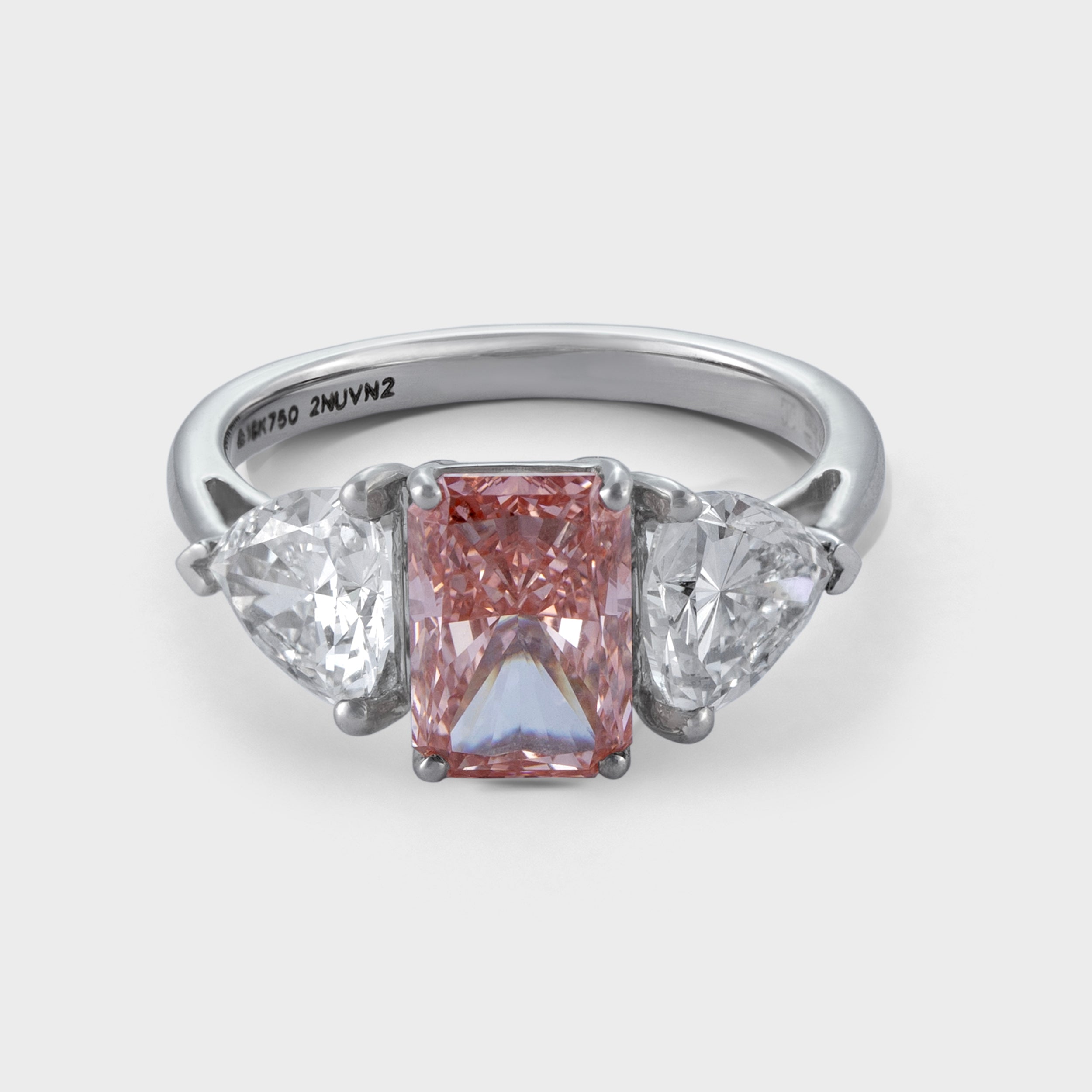 Fancy Pink Radiant & Uncut 1.60 Carat & 1.44 Carat Lab-Grown Diamond Ring | SKU : 0019463285