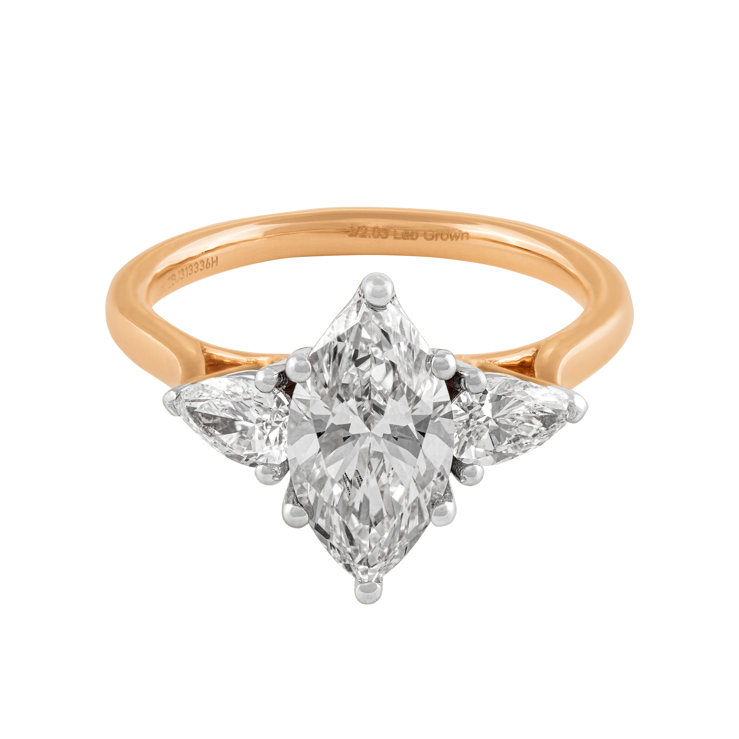 Marquise - Pear Cut 1.52 Carat & 0.51 Carat Elegant Lab Grown Diamond Ring  | SKU: 0019052649