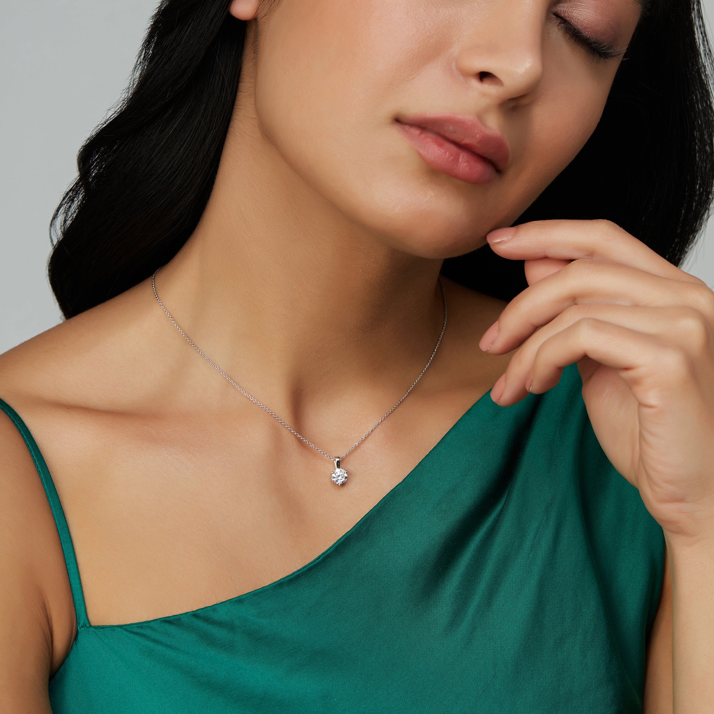 Solitaire 1.01 Carat  Lab Grown Diamond Pendant Necklace | SKU : 0019503806