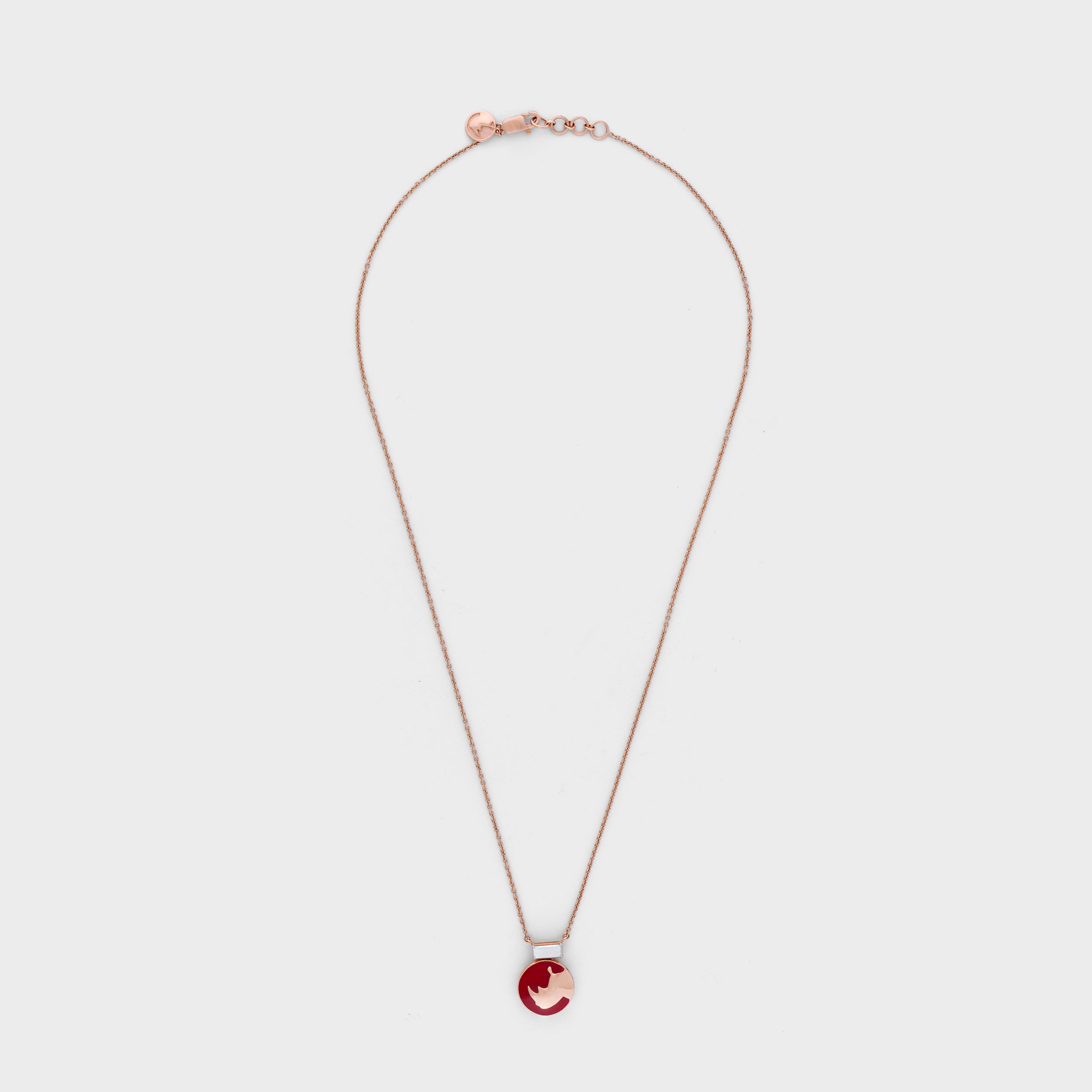 Various Cut 0.40 Carat Red Rhino Motif Lab Grown Diamond Dangle Neckchain | SKU: 0019361703