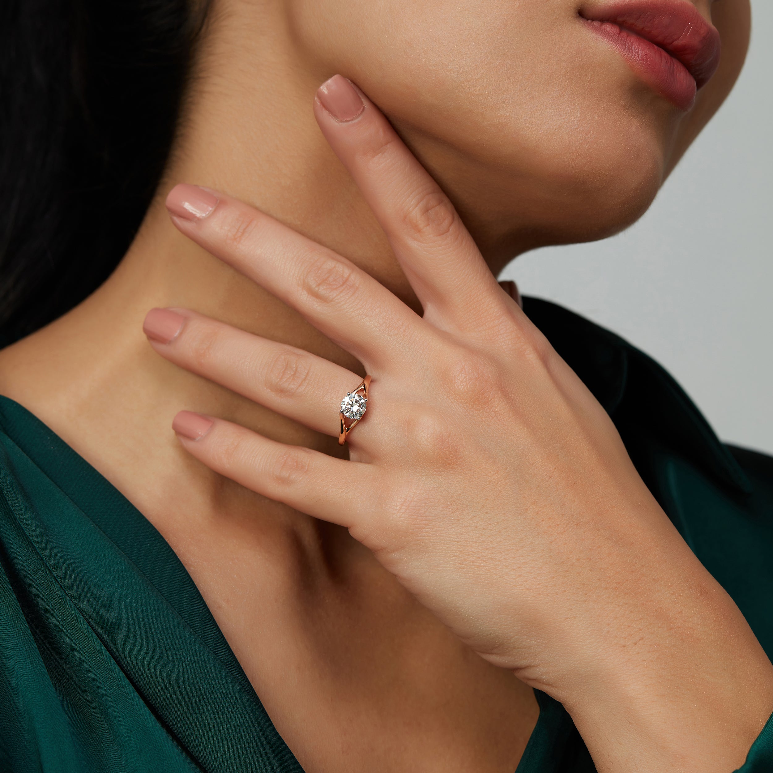 Elegant Solitaire Round Lab Grown Diamond Ring | SKU : 0019502014