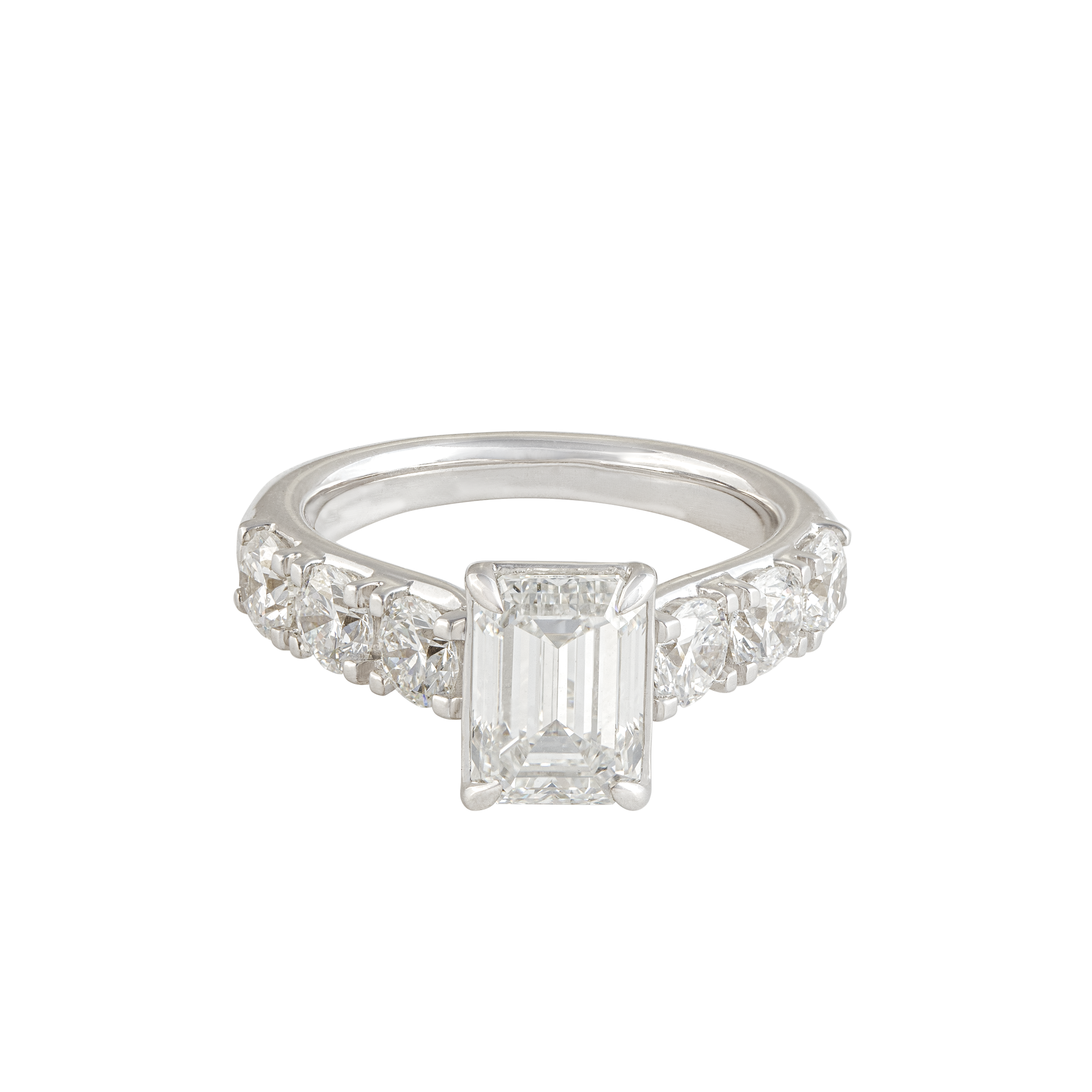 Emerald & Round Brilliant 2.02 Carat & 1.41 Carat Solitaire Lab Grown Diamond Ring | SKU : 0003179512