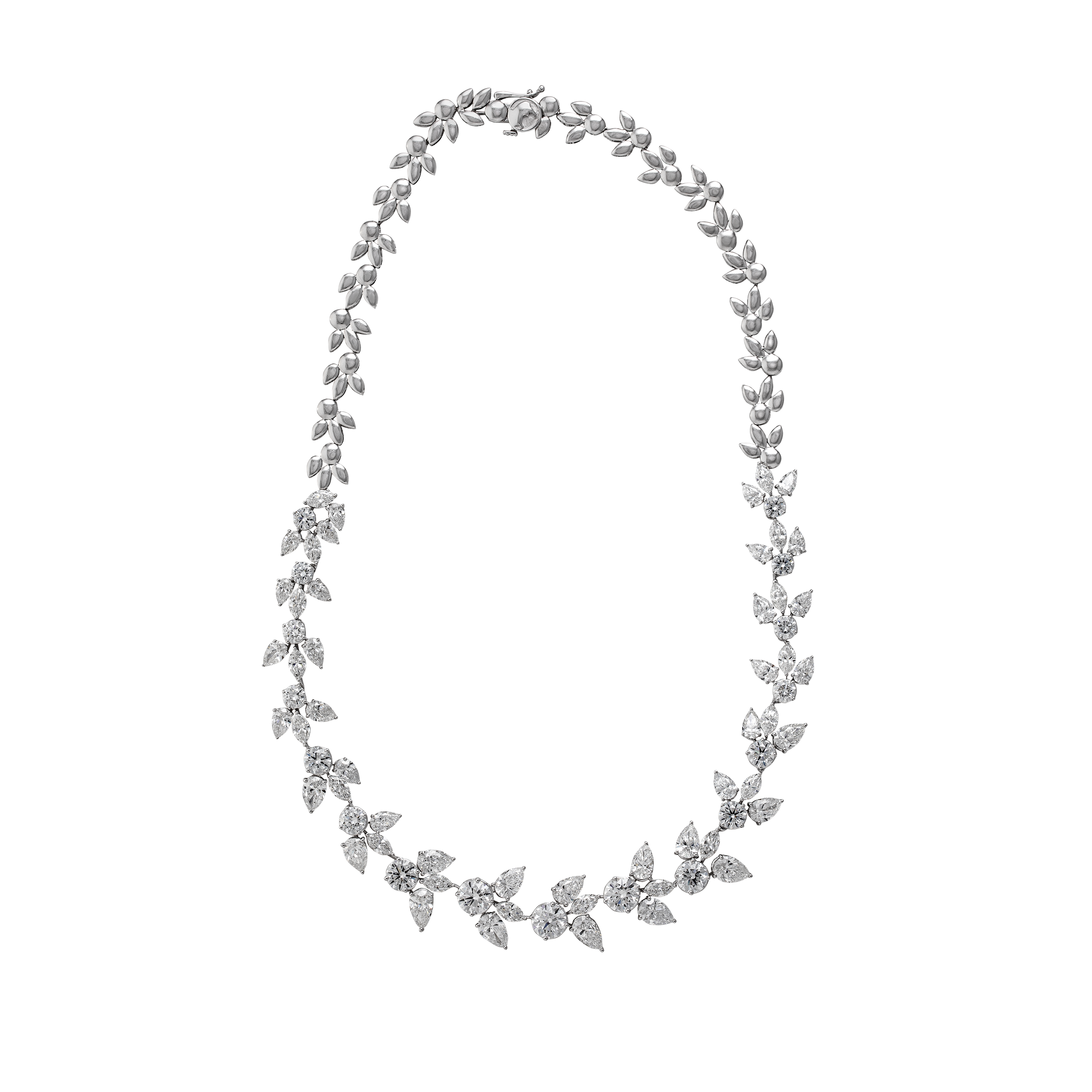Lab Grown Diamond-Adorned Floral Designer Necklace | SKU: 0019400624