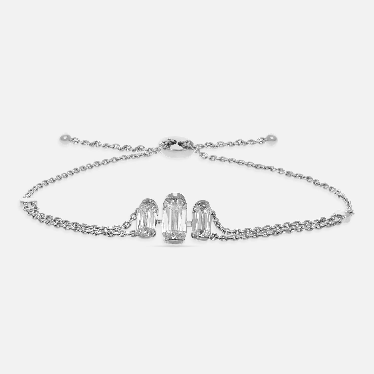 White Gold Bracelet Set with Elongated Cushion-Cut Lab-Grown Diamonds | SKU : 0021938610