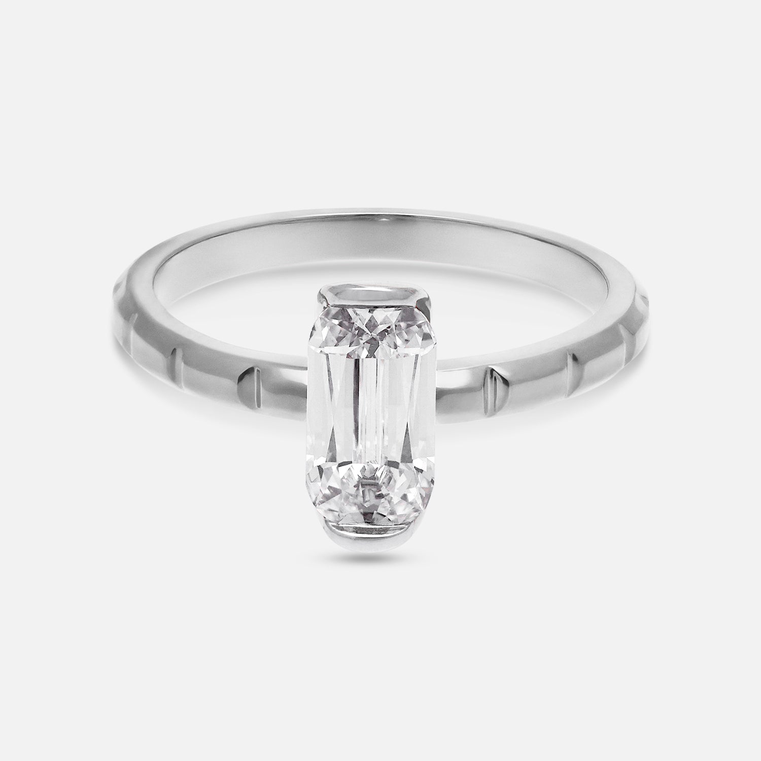 White Gold Ring Set with Cushion-Cut Lab-Grown Diamond | SKU : 0021938603